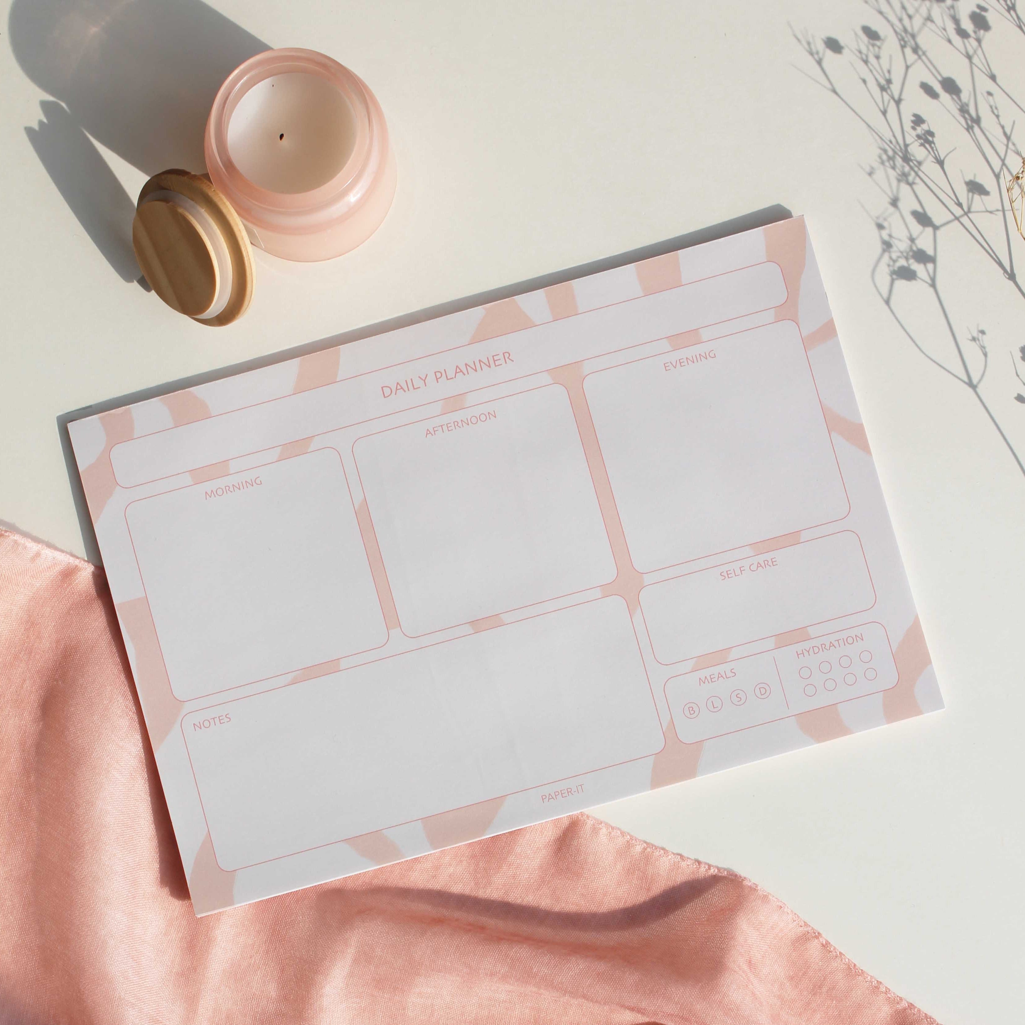 Pale peach daily planner