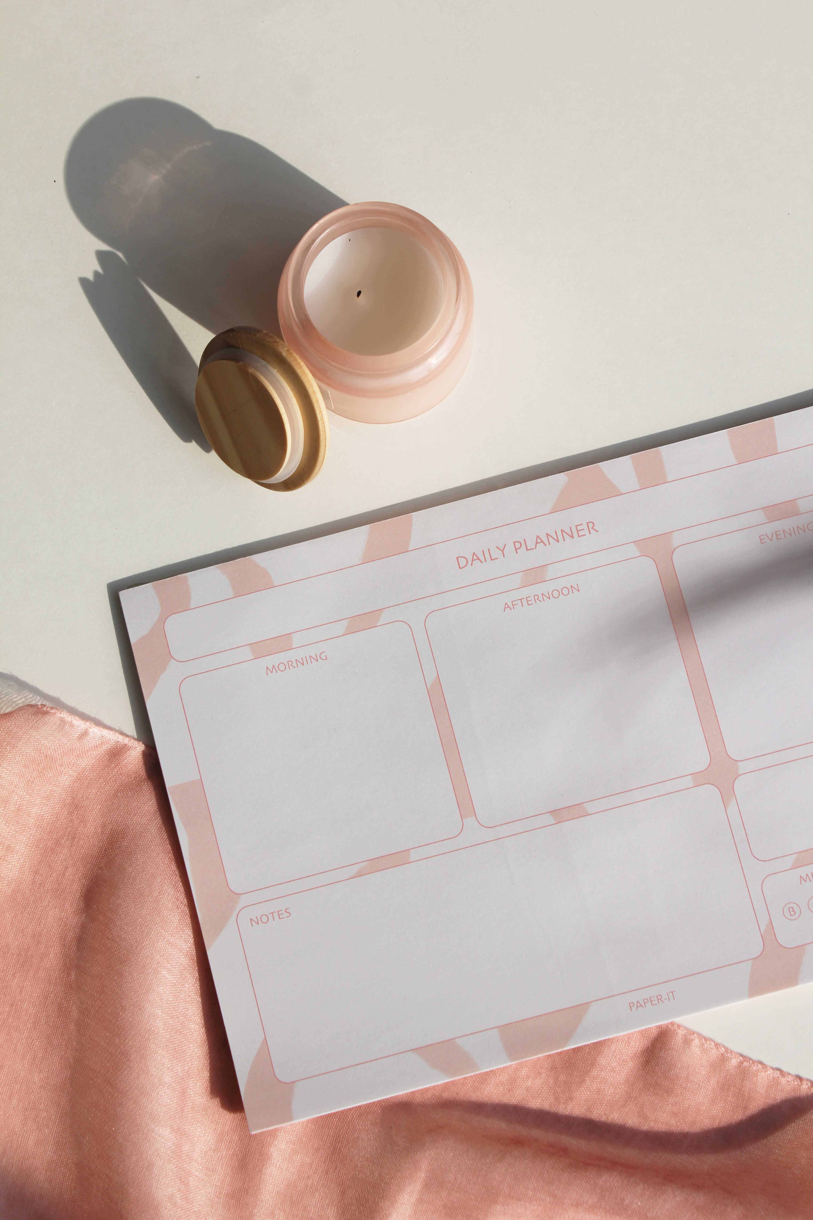Pale peach daily planner