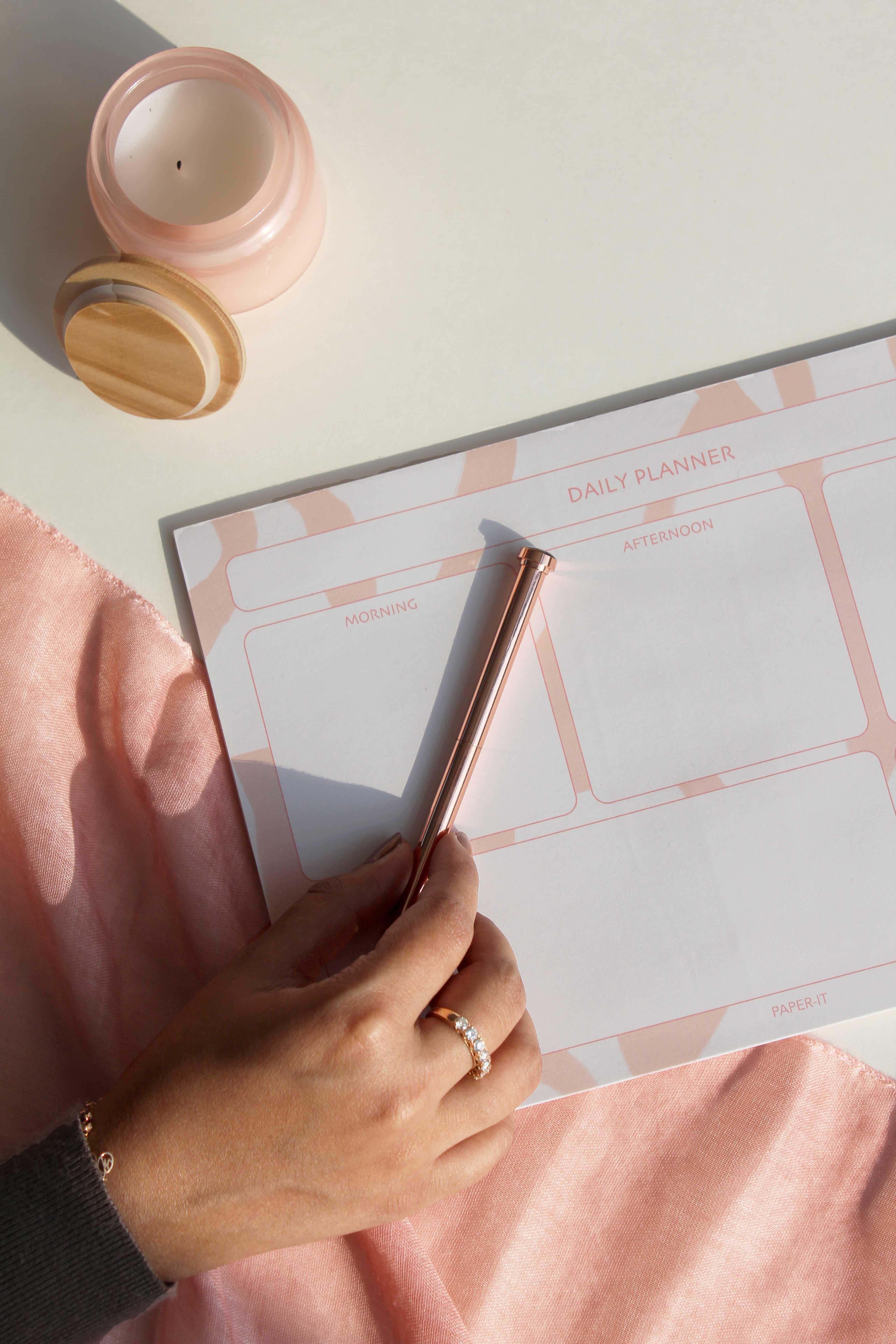 Pale peach daily planner