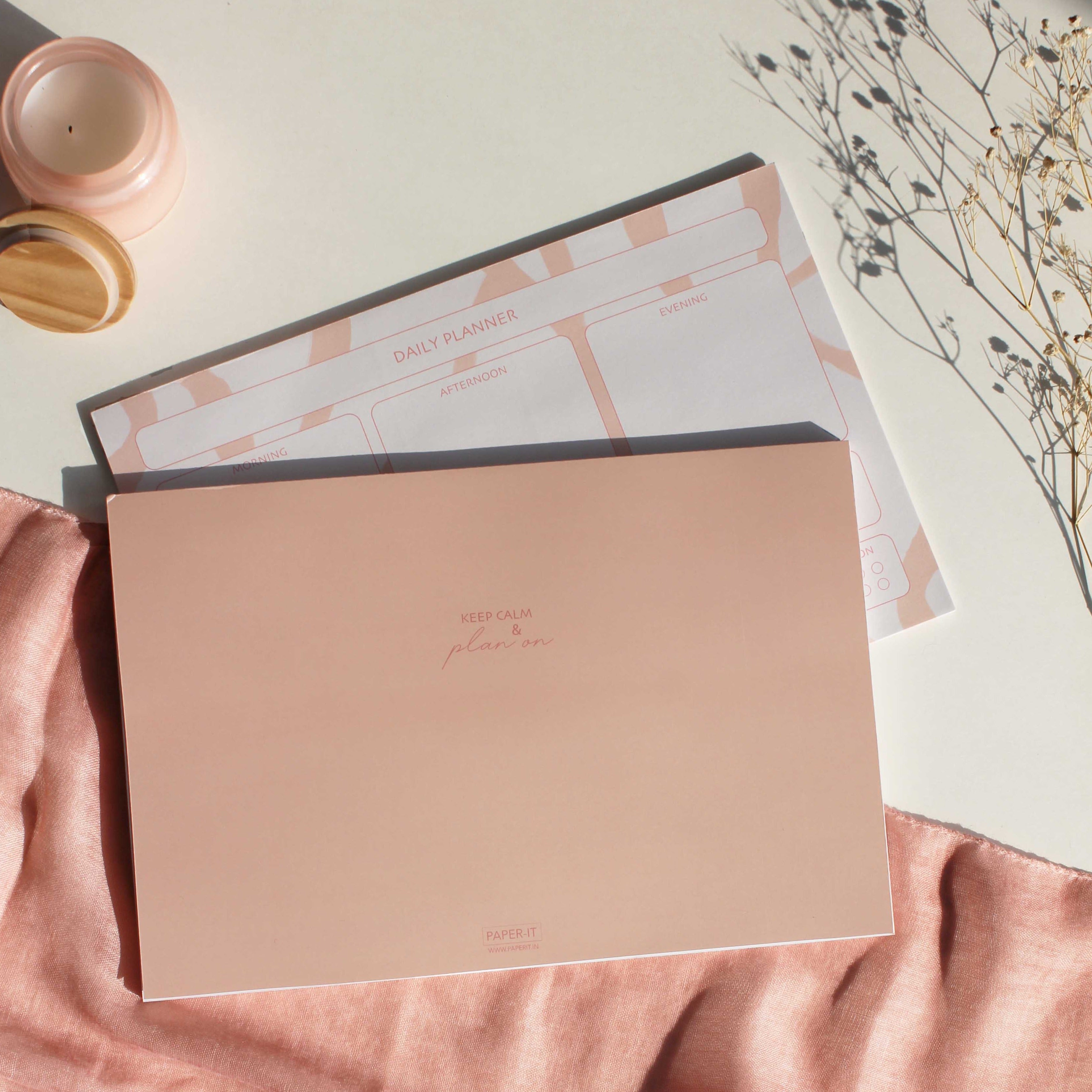 Pale peach daily planner