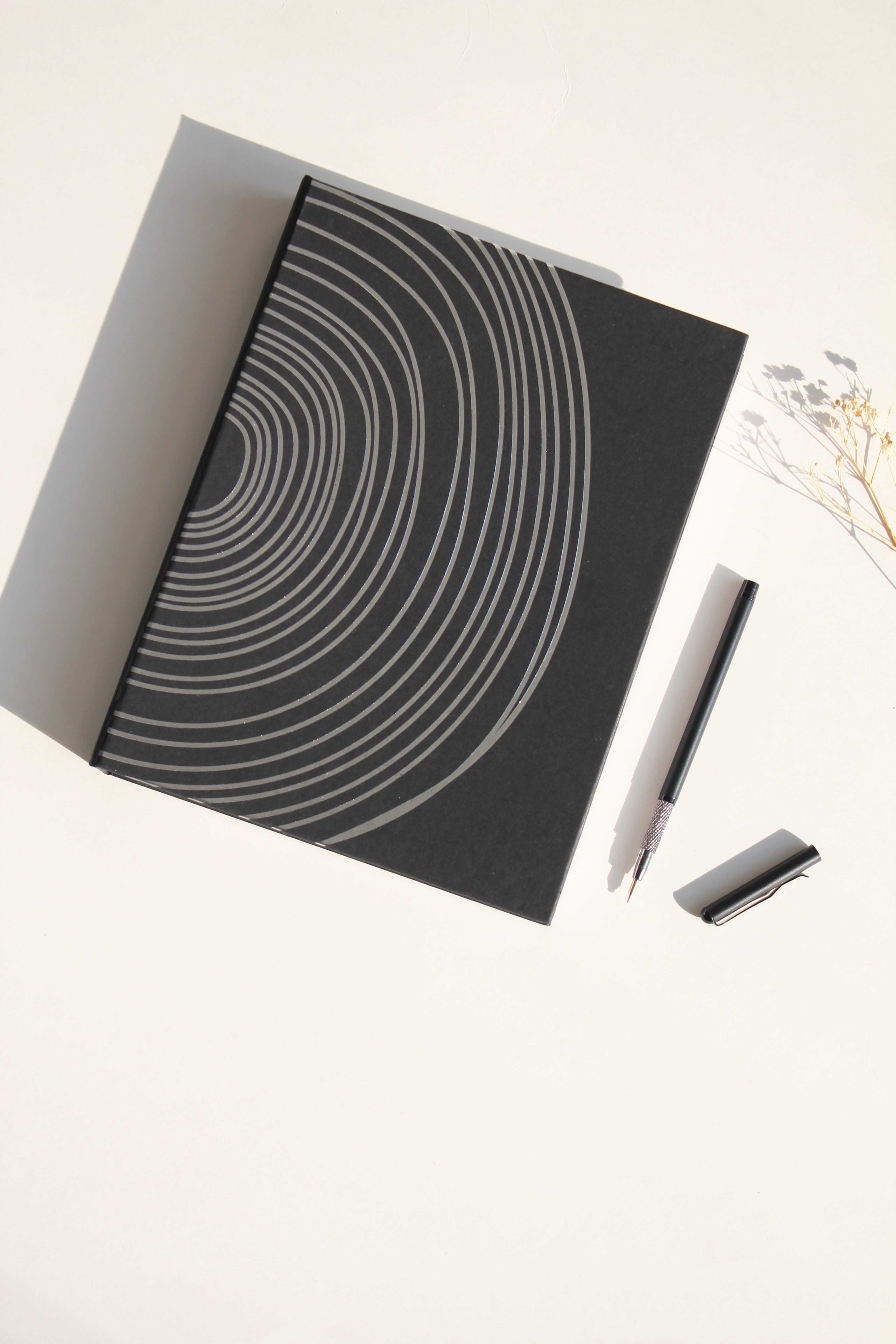 Black foiled folder Notebook