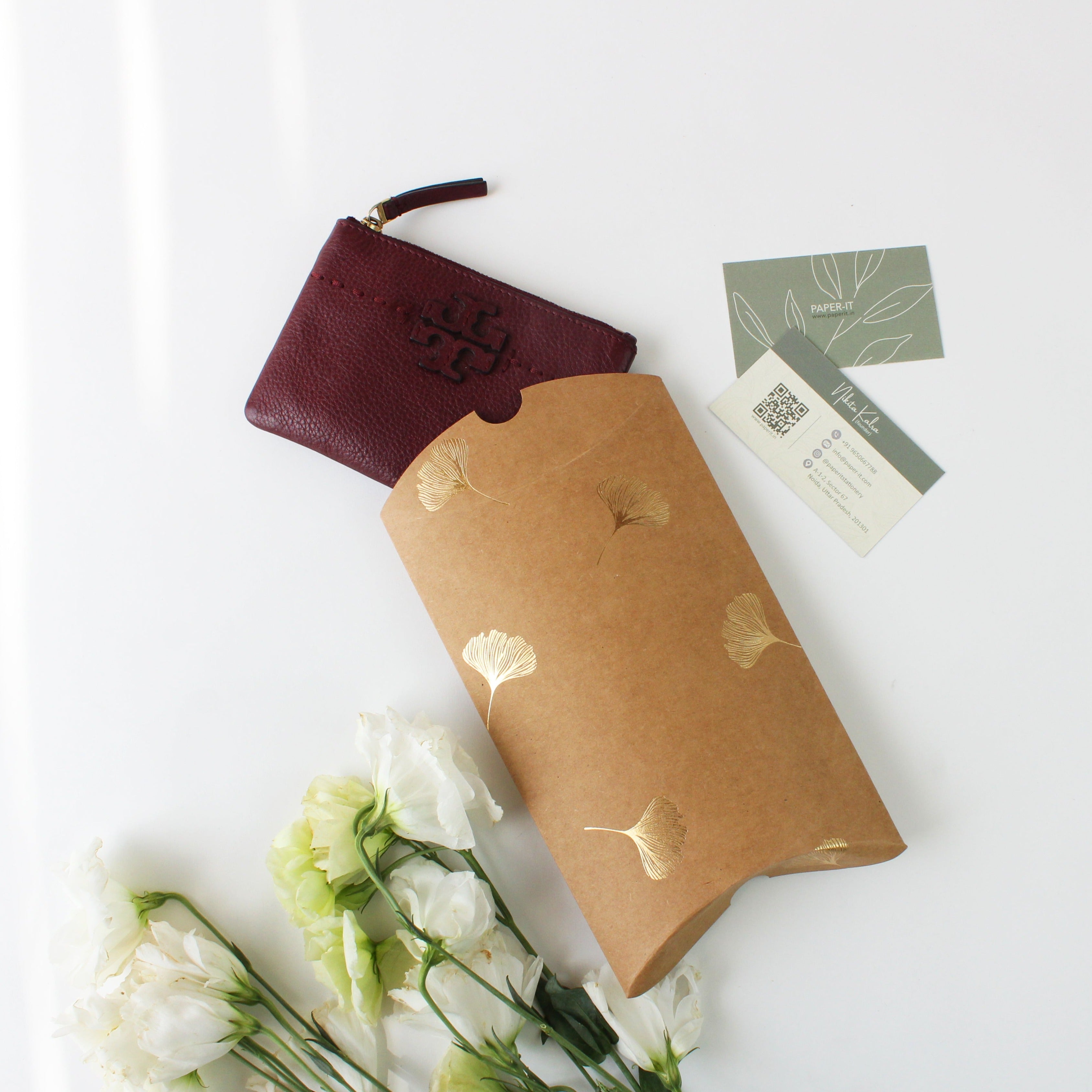 Assorted Kraft Pillow boxes foiled (small) (set of 5)