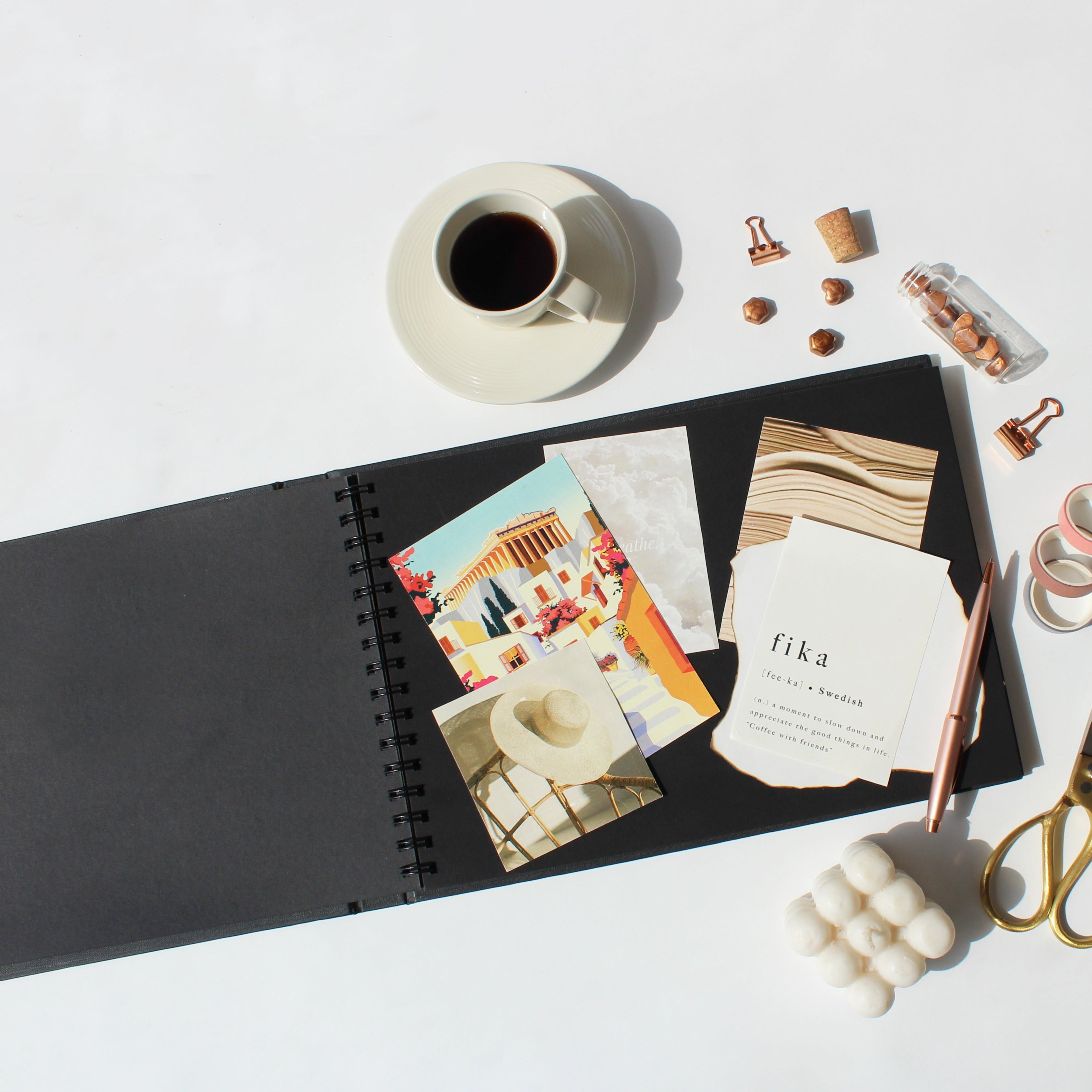 Black photo album book
