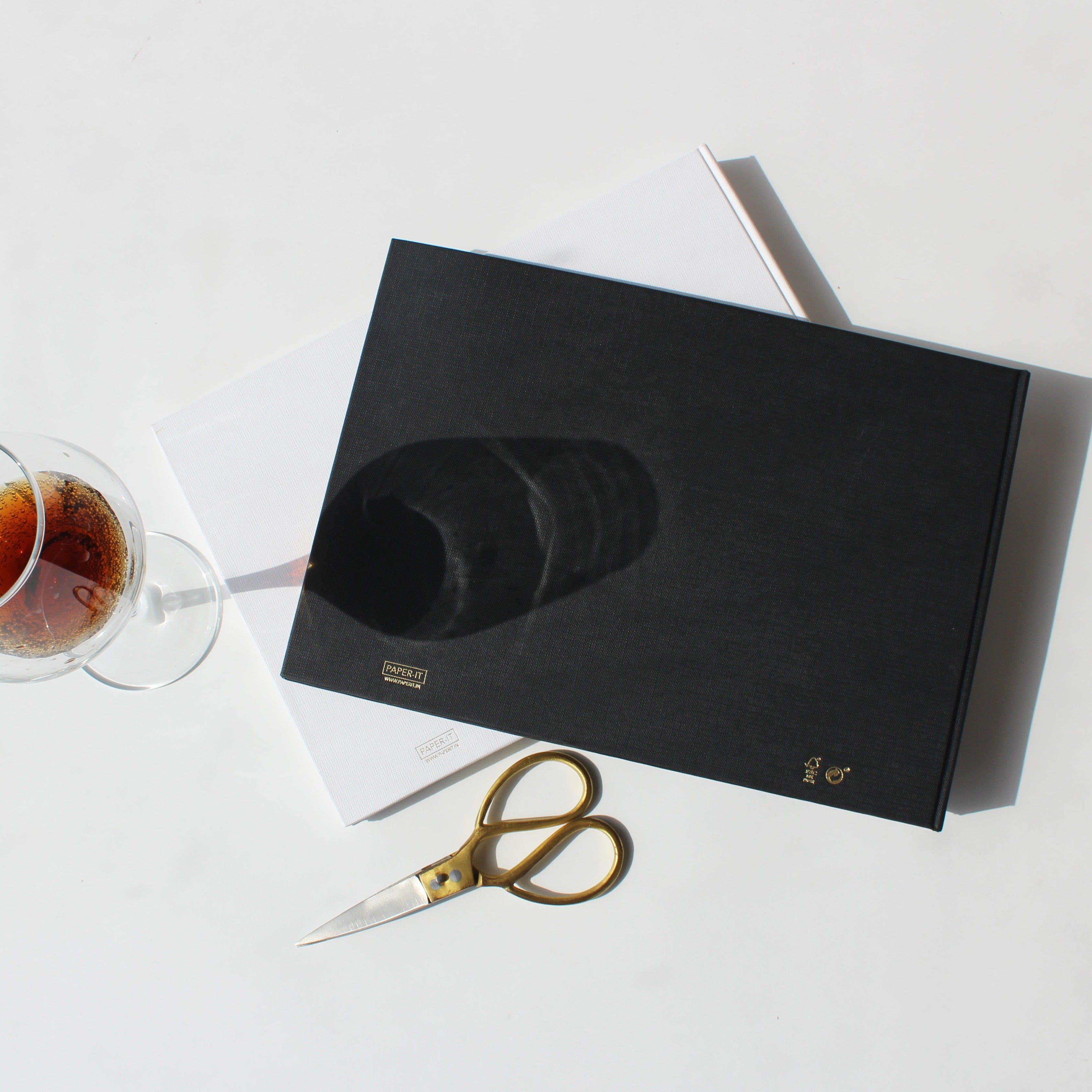 Black photo album book