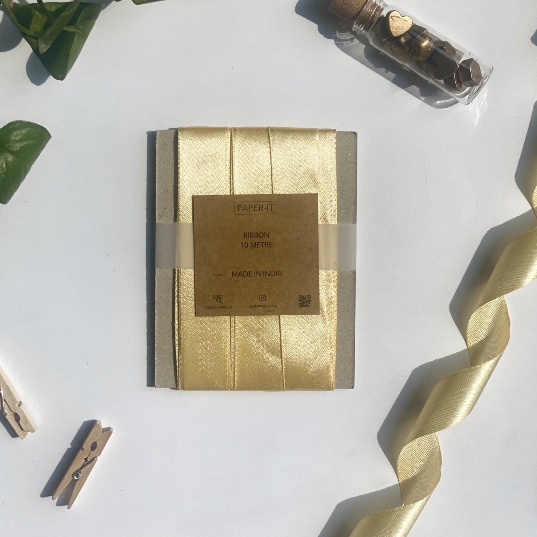 Golden Satin Ribbon (10 metre)