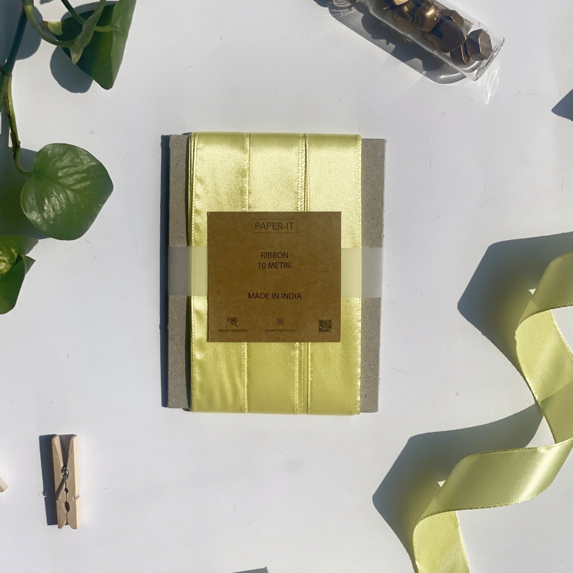 Green Satin Ribbon (10 metre) - PAPER-IT