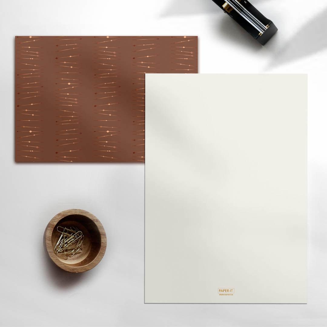 Brown invitation envelopes (foiling) set of 5 - PAPER-IT