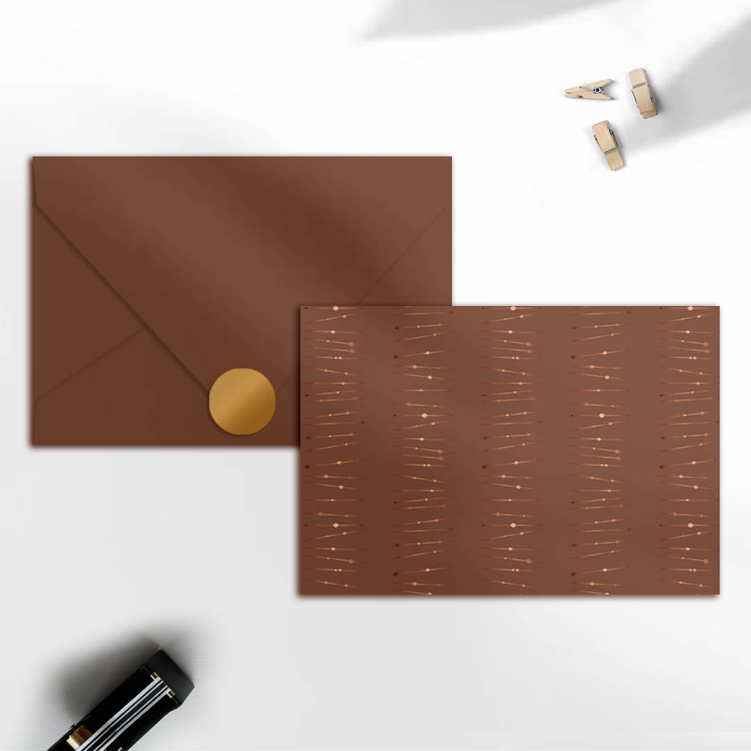 Brown invitation envelopes (foiling) set of 5 - PAPER-IT