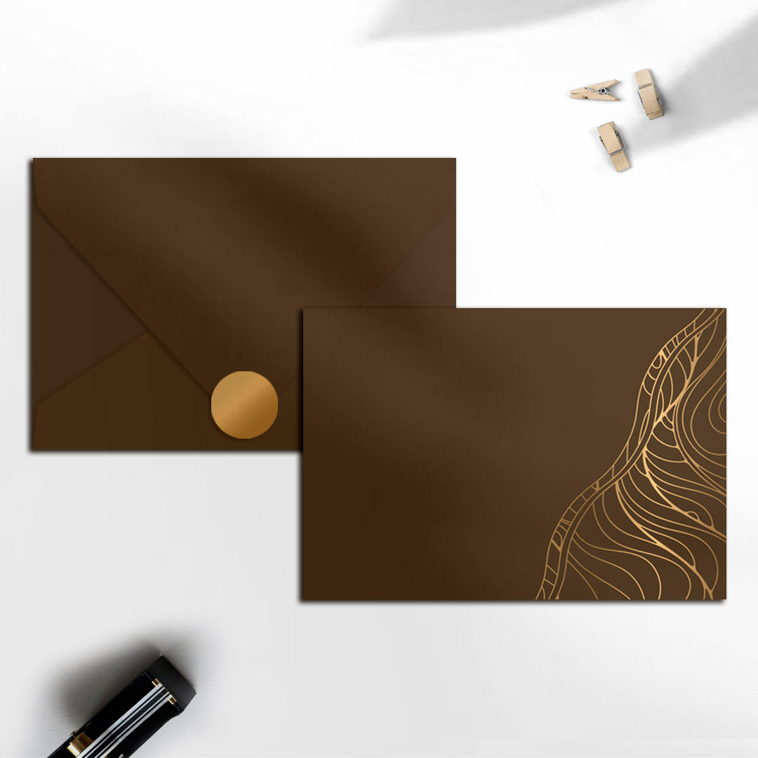 Espresso invitation envelopes (foiling) set of 5 - PAPER-IT