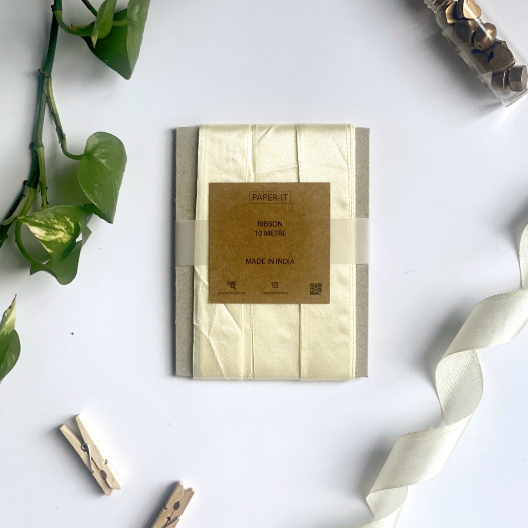 White Satin Ribbon (10 metre) - PAPER-IT