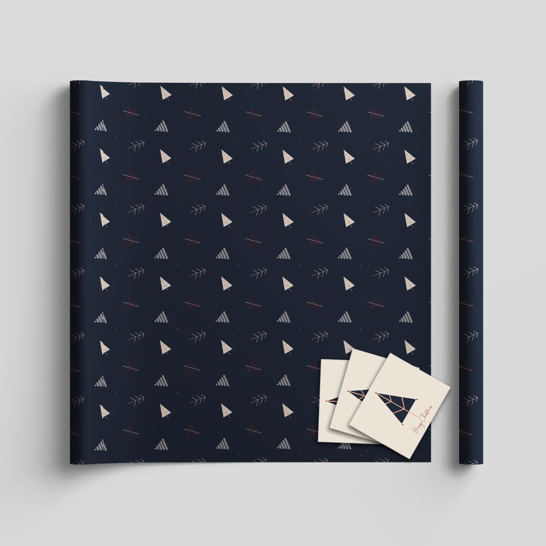 Festal twigs wrapping sheets+note cards<br/>(set of 5) - PAPER-IT