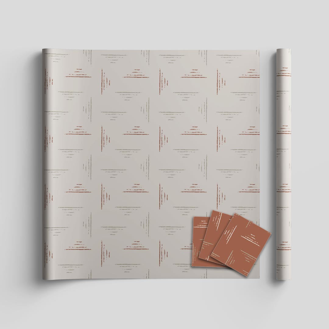 Cinnamon wrapping sheets+note cards<br/>(set of 5) - PAPER-IT