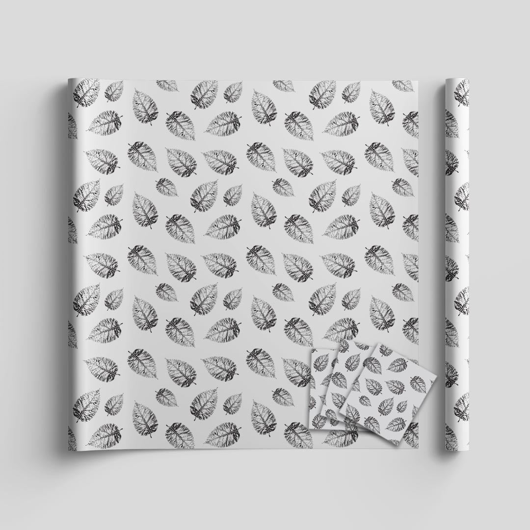 Forest leaves wrapping sheets+note cards <br/> (set of 5) - PAPER-IT