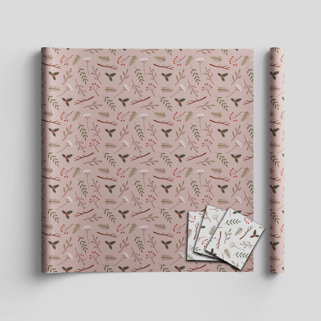 Pink wrapping sheets+note cards<br/>(set of 5) - PAPER-IT