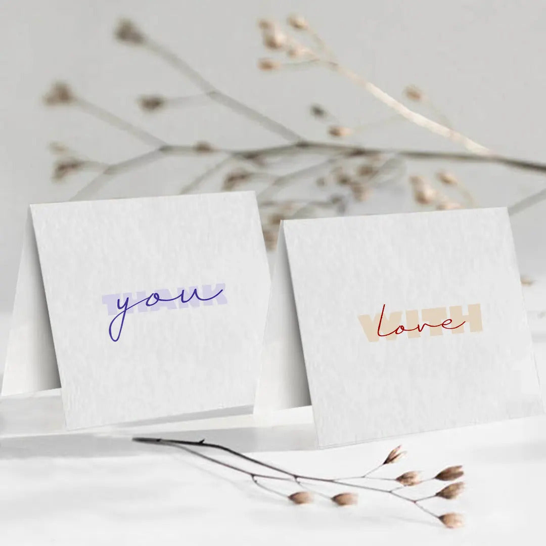 Thank you & With love cards <br/> set of 10 - PAPER-IT