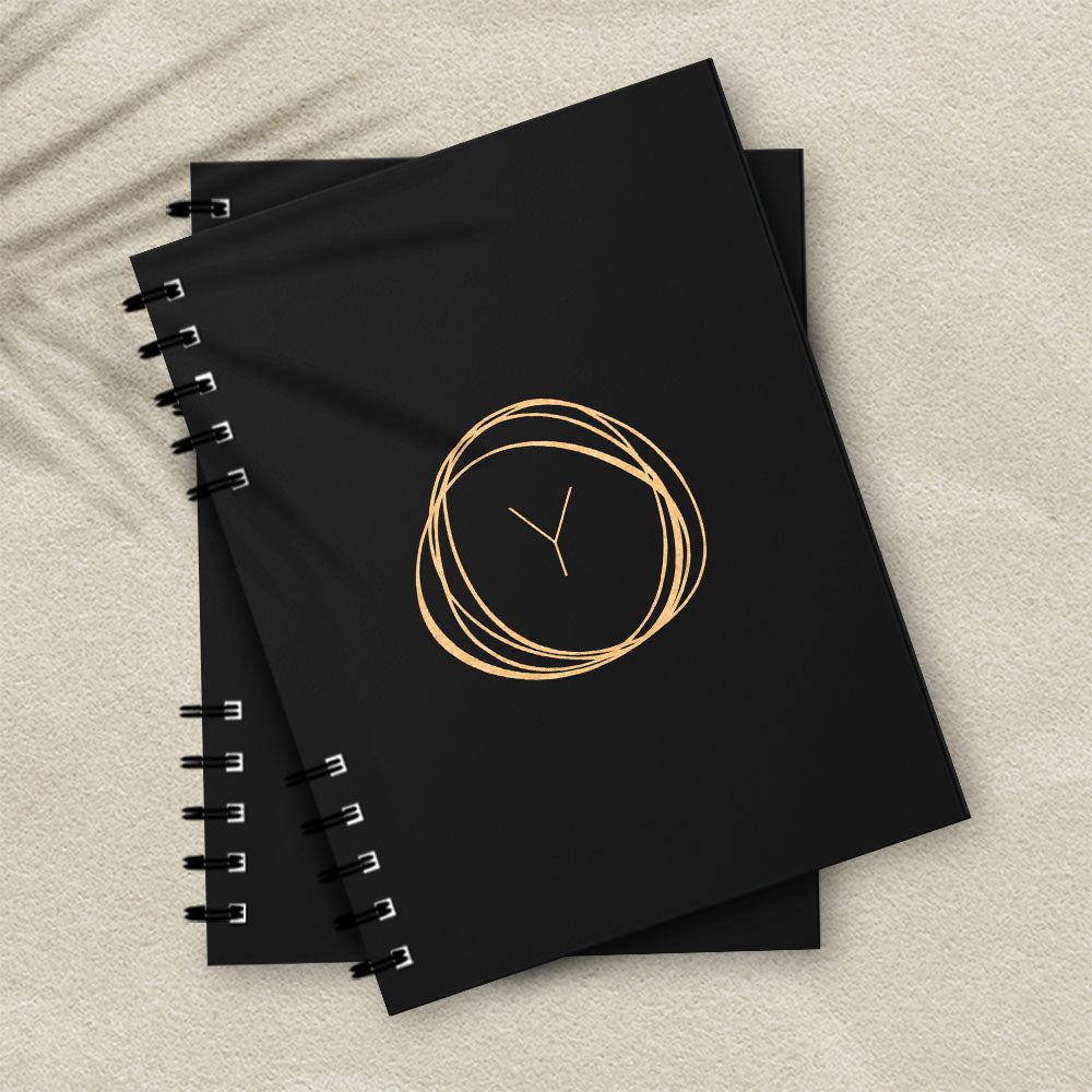 Initial Black Notebook <br/> (Gold foiling) - PAPER-IT