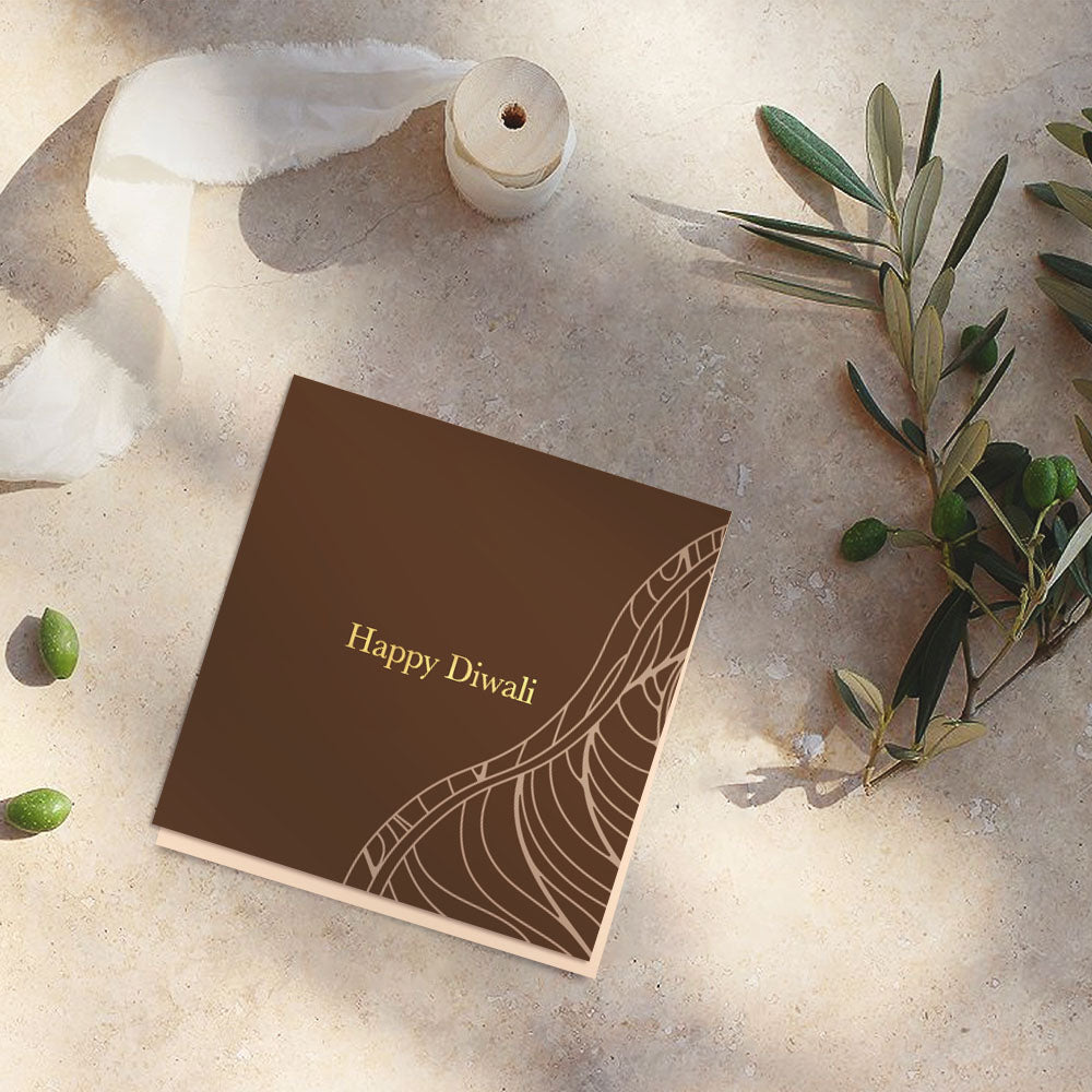 Brown diwali cards (foiling) <br/> (set of 10) - PAPER-IT