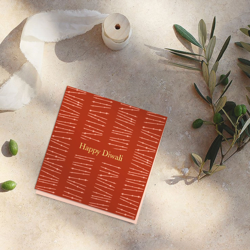 Coral diwali note cards (foiling) <br/> (set of 10) - PAPER-IT