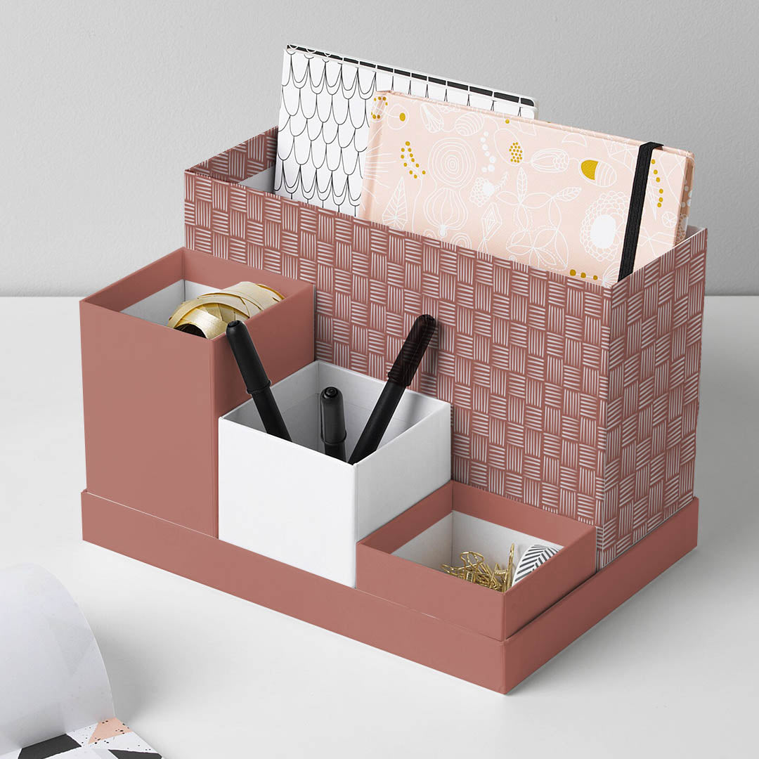 Burnt Brick Desk Organizer