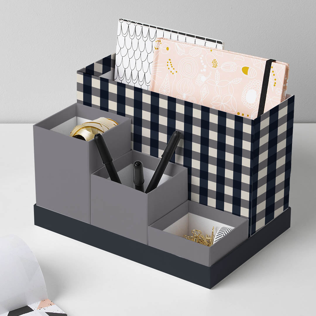 Checkered Desk Organizer