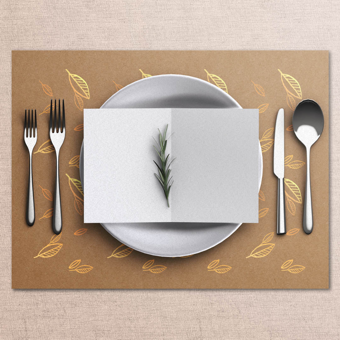 Petals Kraft Tablemats (Gold Foiling) <br/> Set Of 50 - PAPER-IT