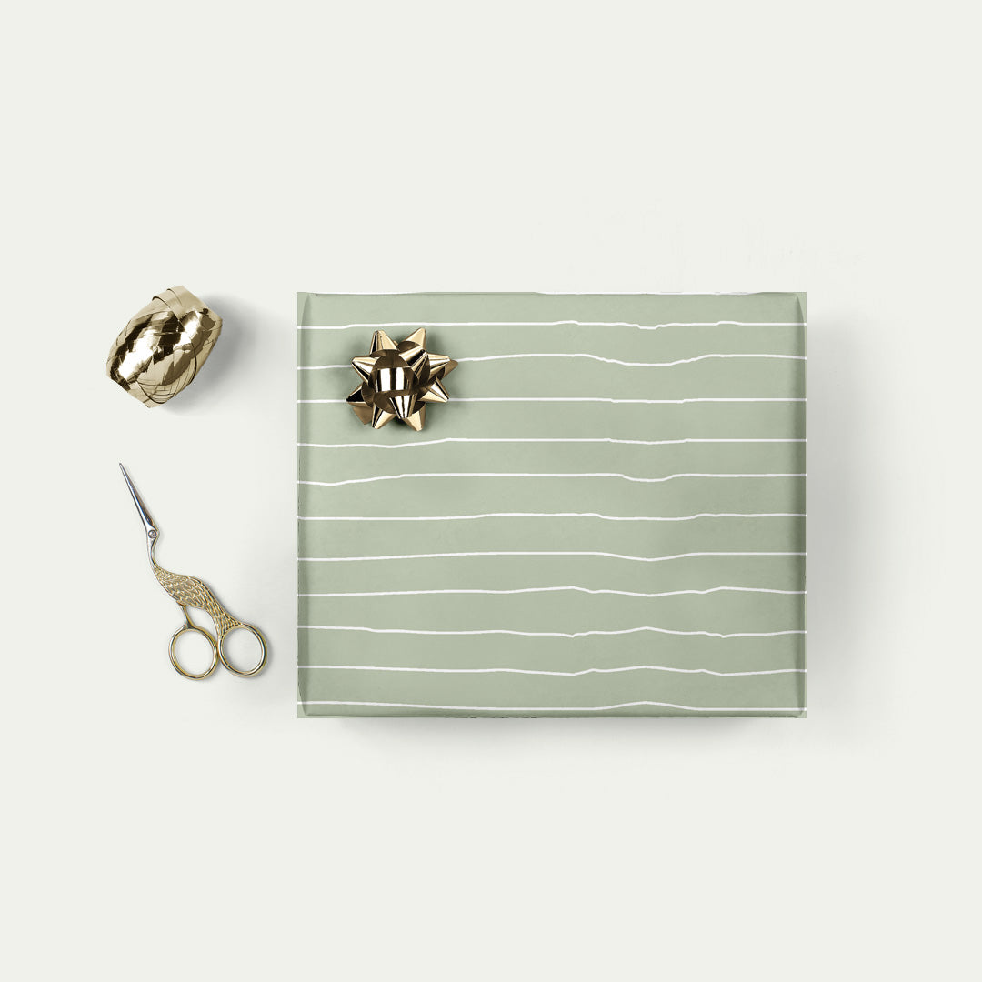 Green wrapping sheets+note cards<br/>(set of 5) - PAPER-IT