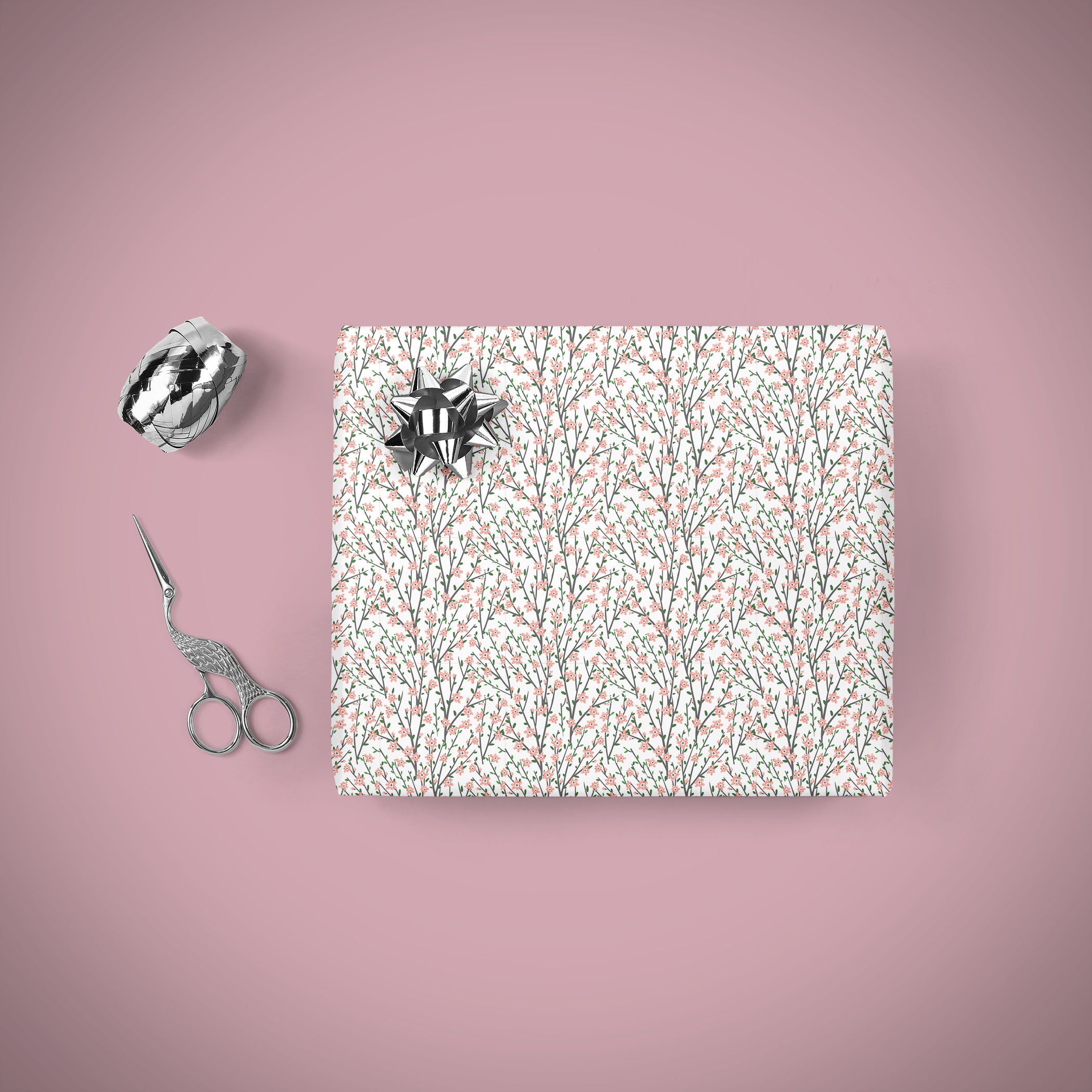 Cherry blossom wrapping sheets+note cards<br/>(set of 5) - PAPER-IT