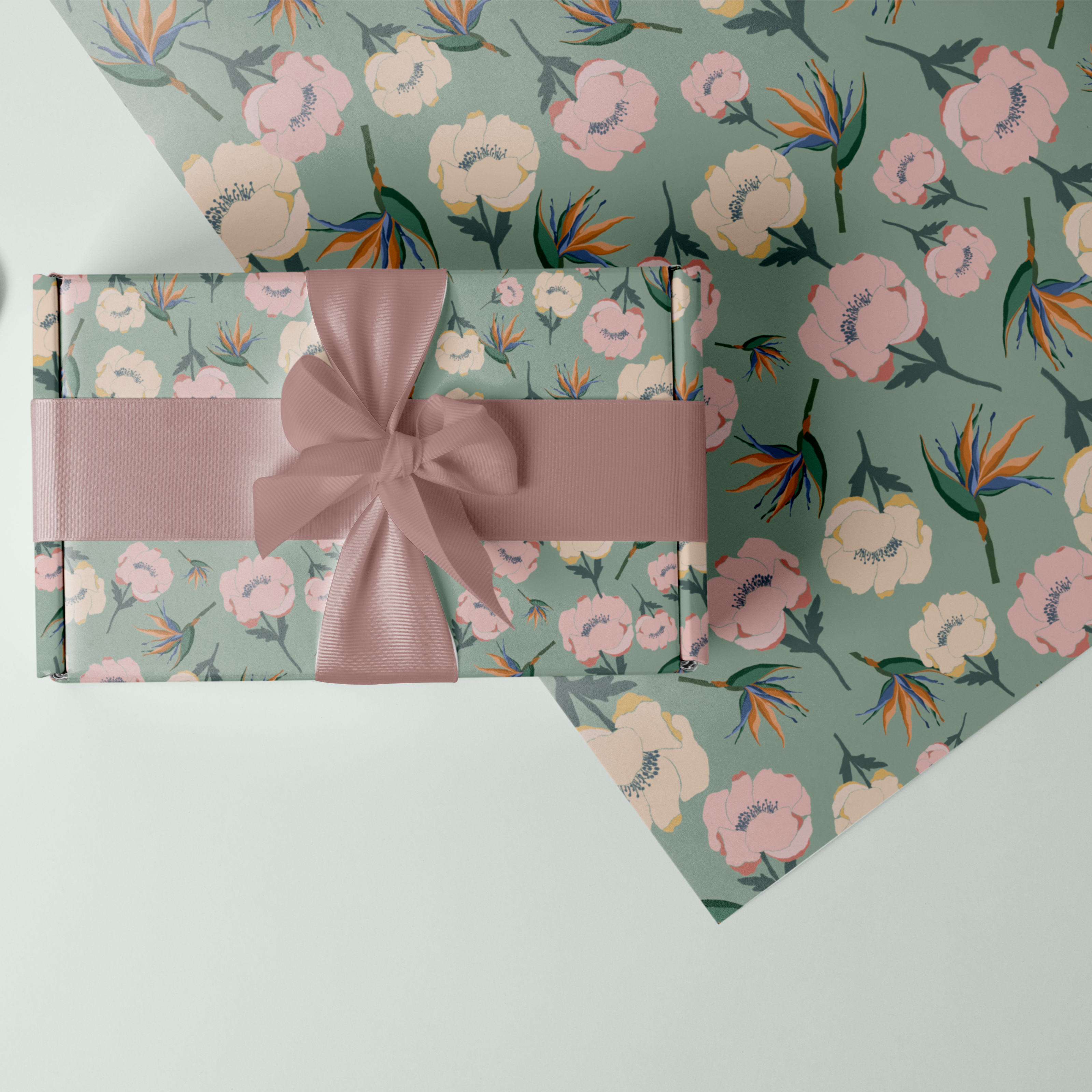 Bouquet bloom wrapping sheets+note cards (set of 5)