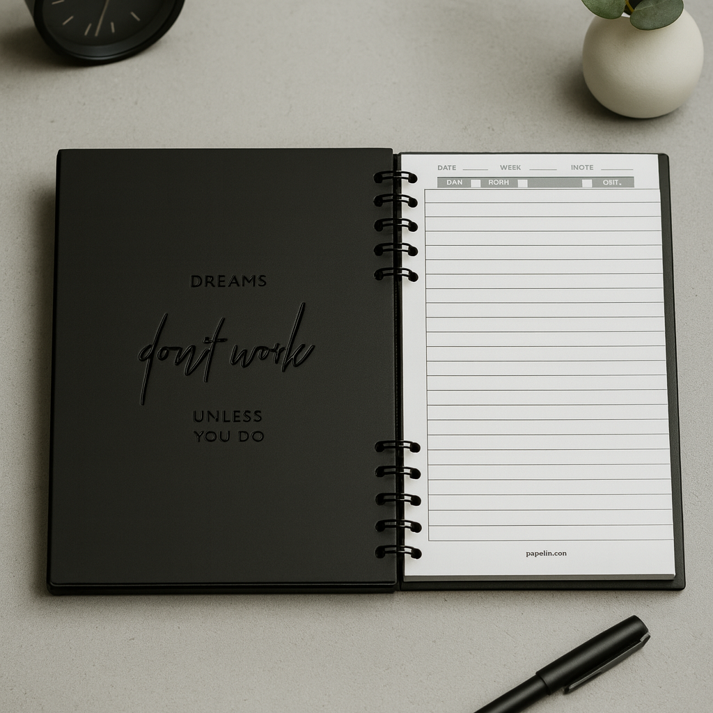 Initial Black Notebook <br/> (Gold foiling)