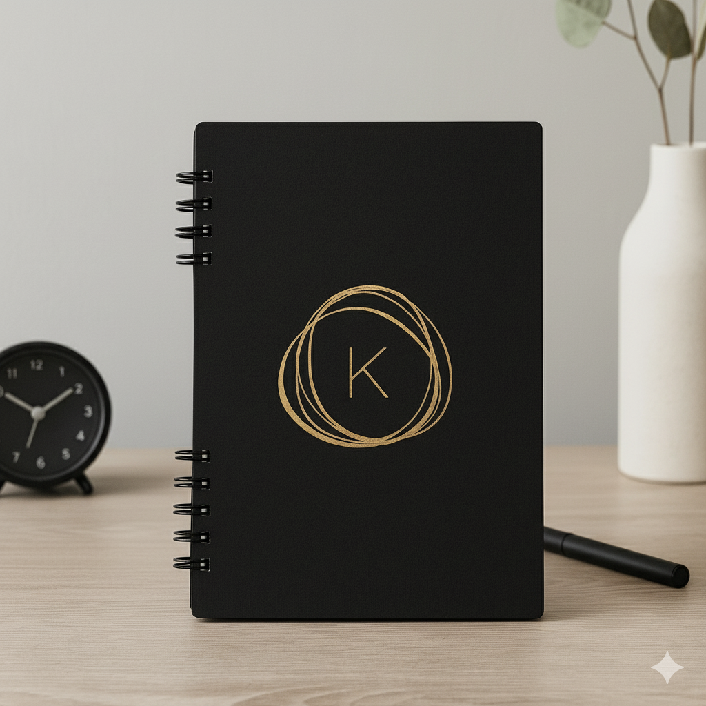 Initial Black Notebook <br/> (Gold foiling)