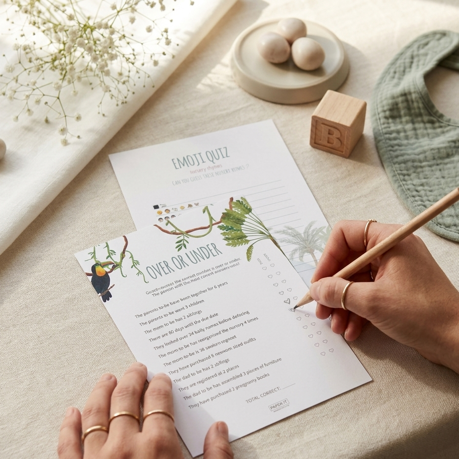 Baby shower games (set of 20)