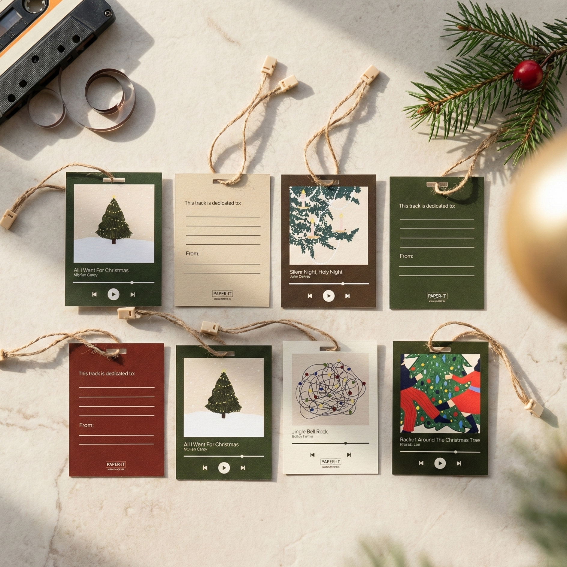 Christmas classic playlist gift tags (set of 12)