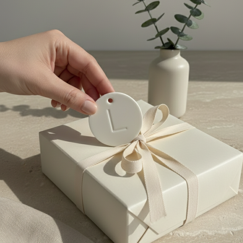 Alphabet Debossed  Round Tags