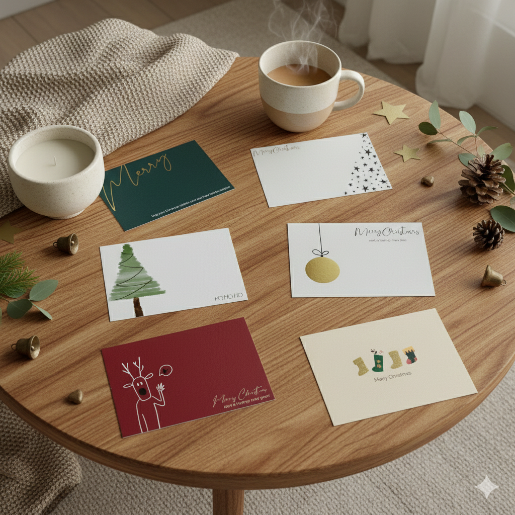 Merry Christmas Post Cards (Foiled) (Set Of 6)