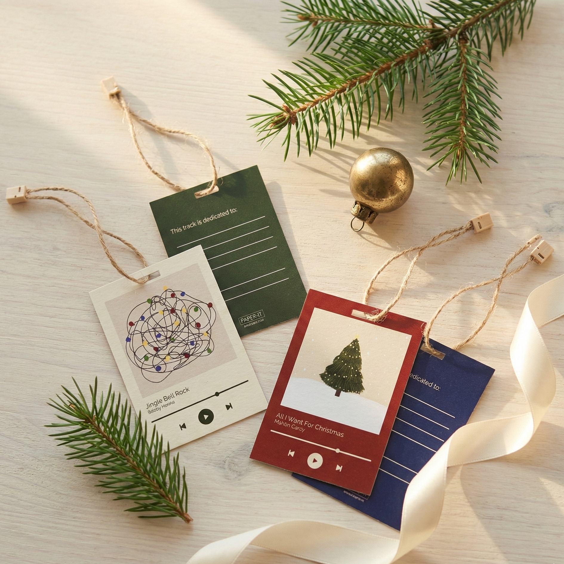 Christmas classic playlist gift tags (set of 12)