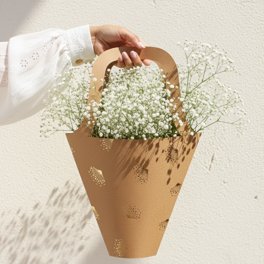 Assorted Flower bags foiled (set of 4)