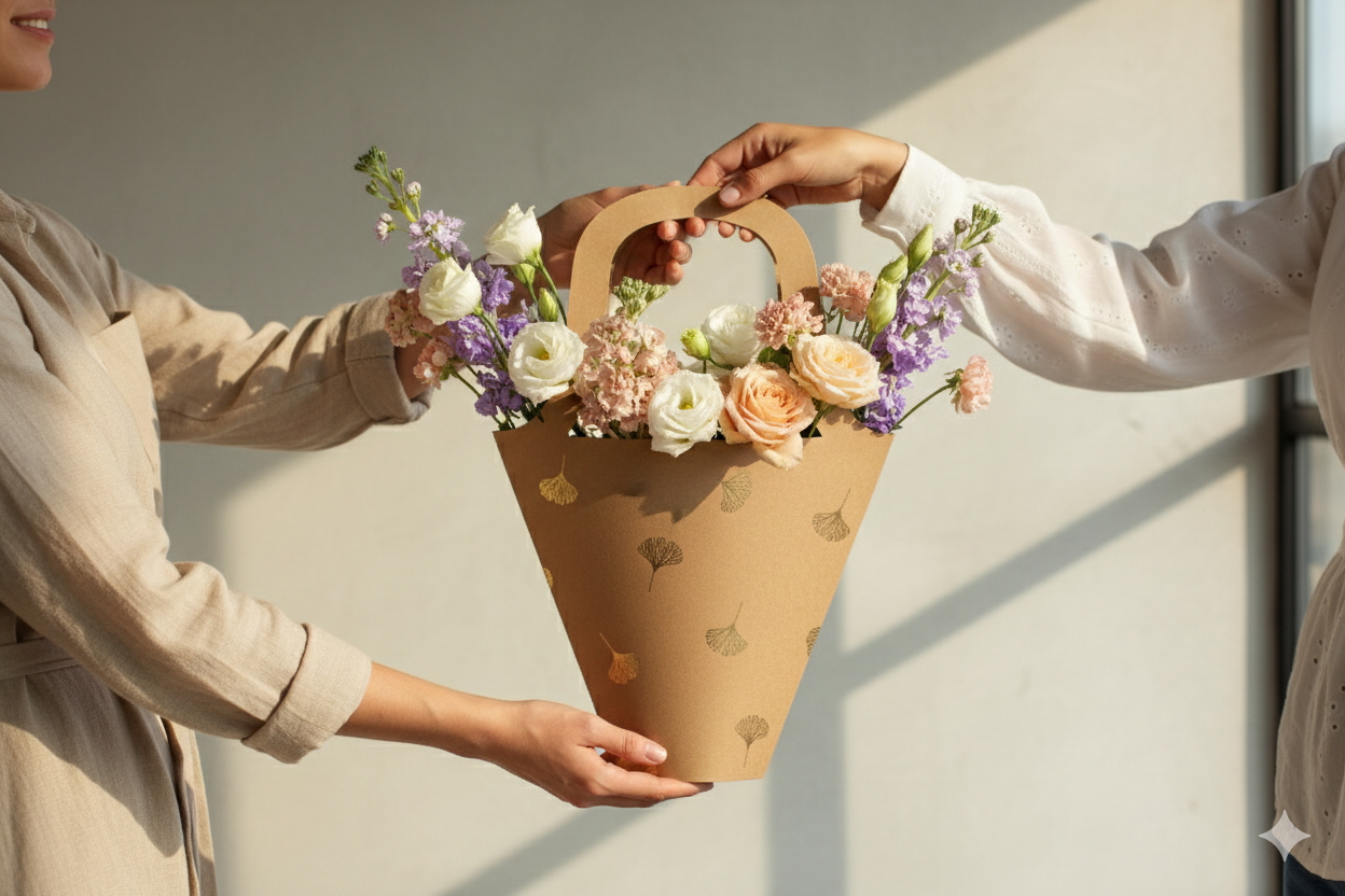 Assorted Flower bags foiled (set of 4)