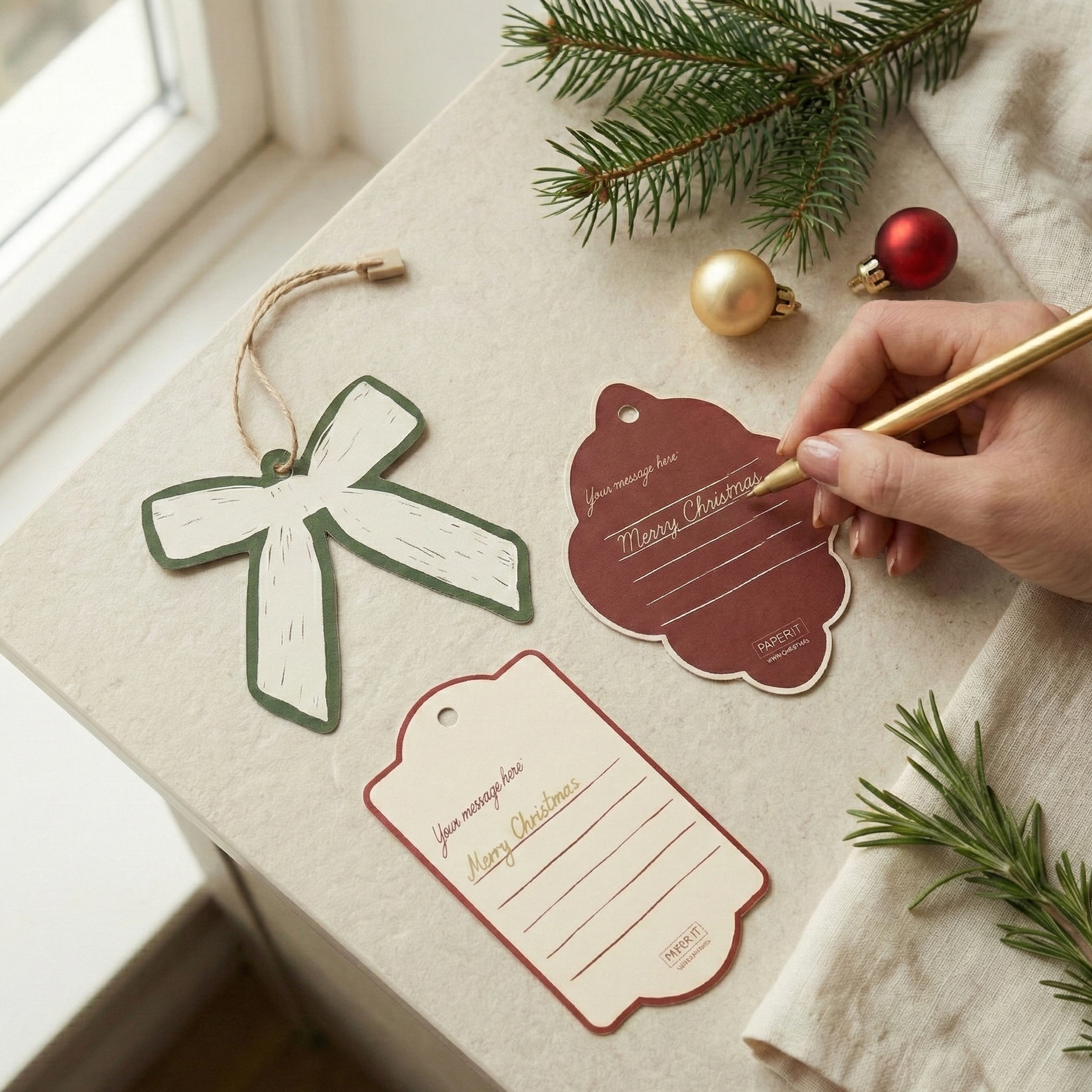 Holiday home tags (set of 12)