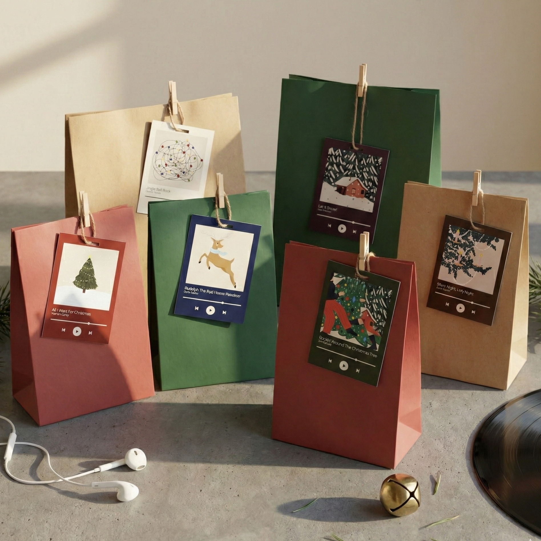 Christmas classic playlist gift tags (set of 12)