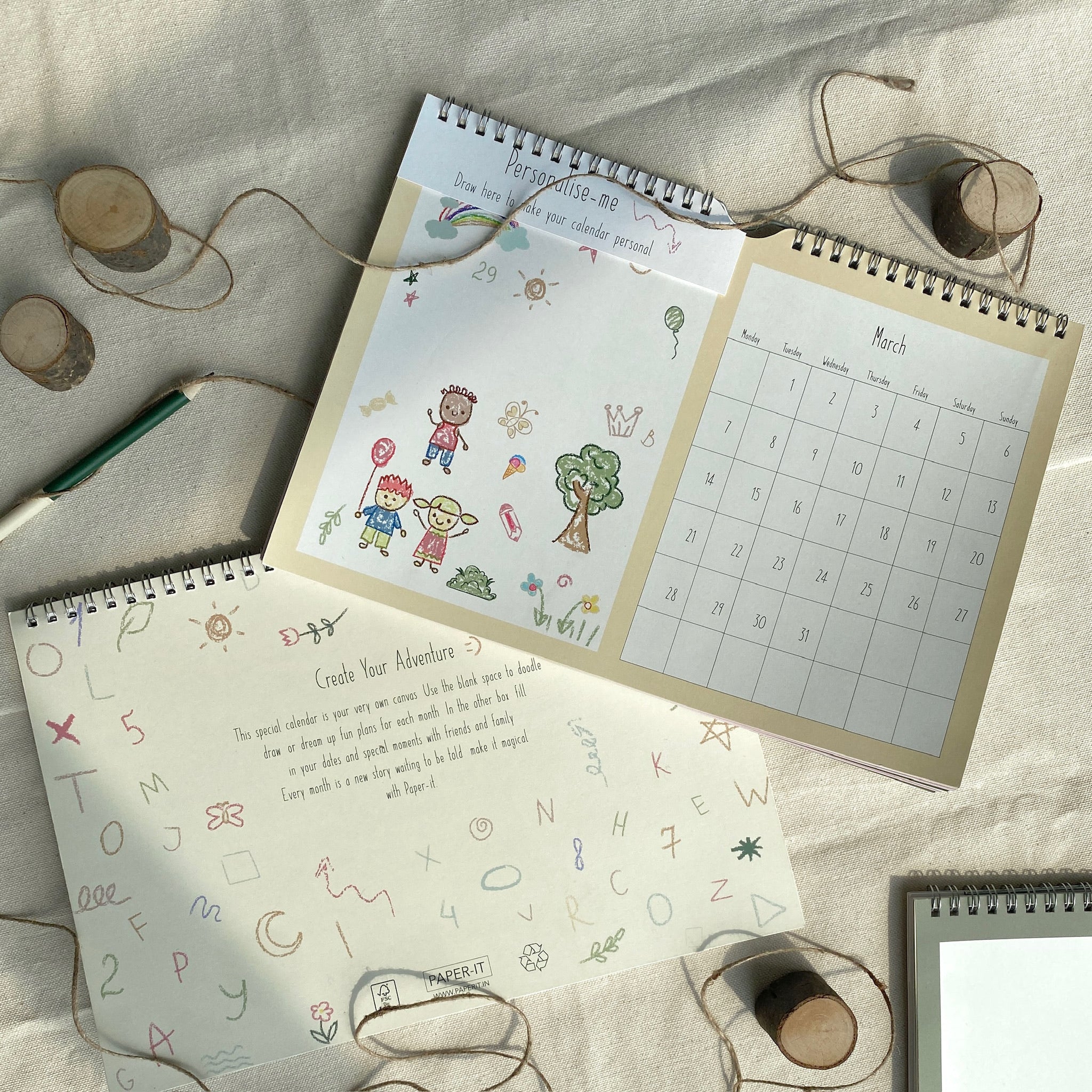 Tiny tales personalised wall calendar