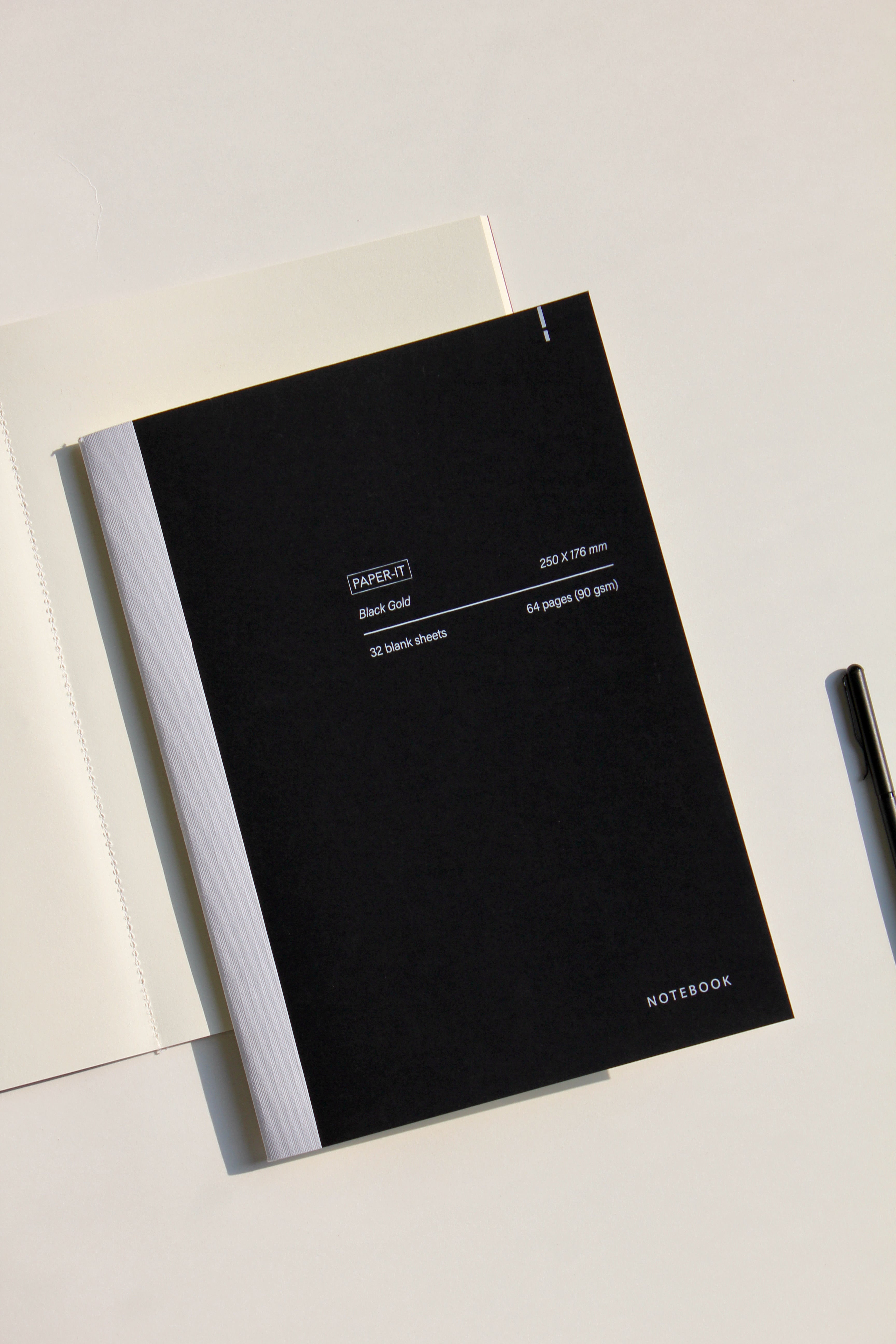 Rosebud + black notebook | Blank pages (set of 2)