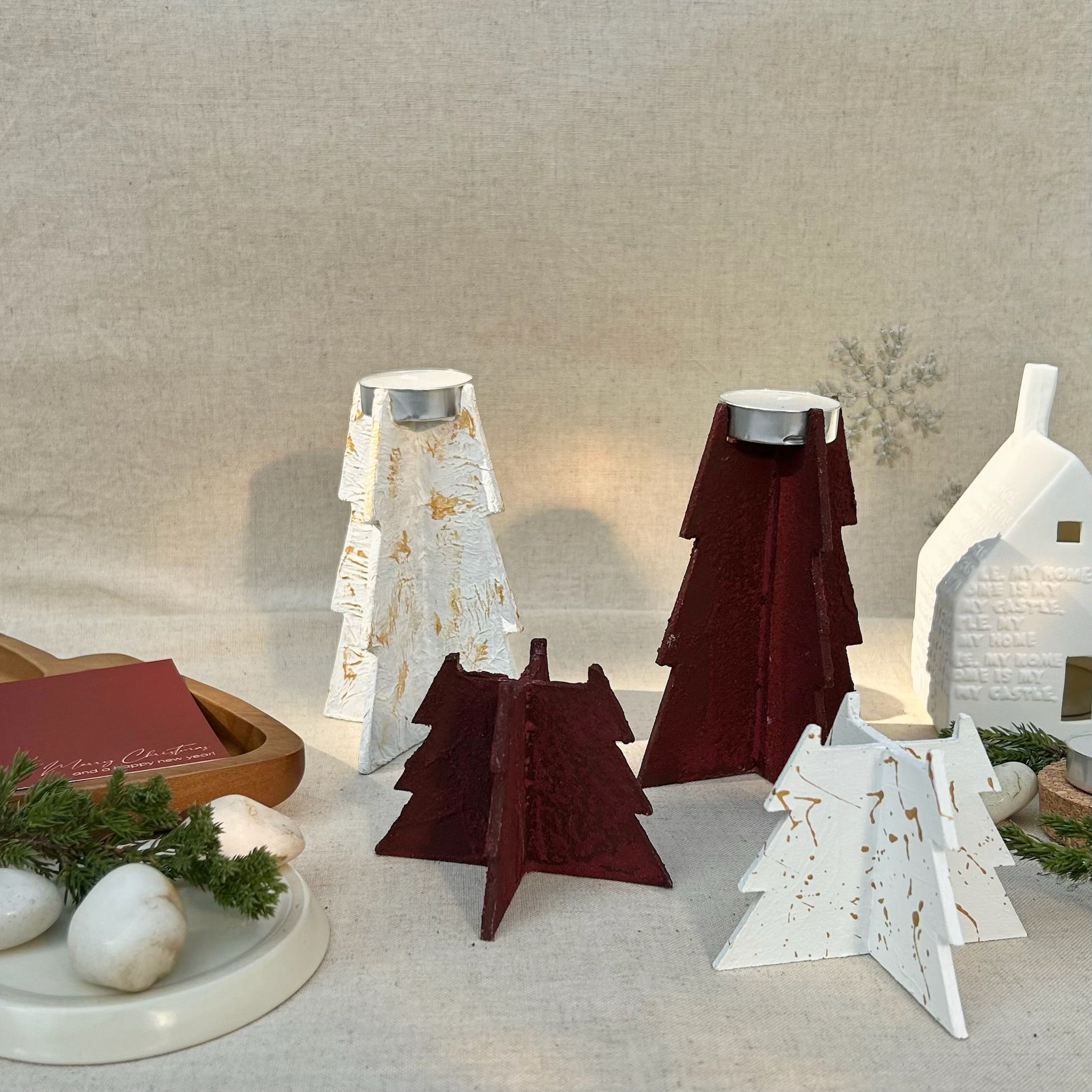 Christmas candle stands (Set Of 4)