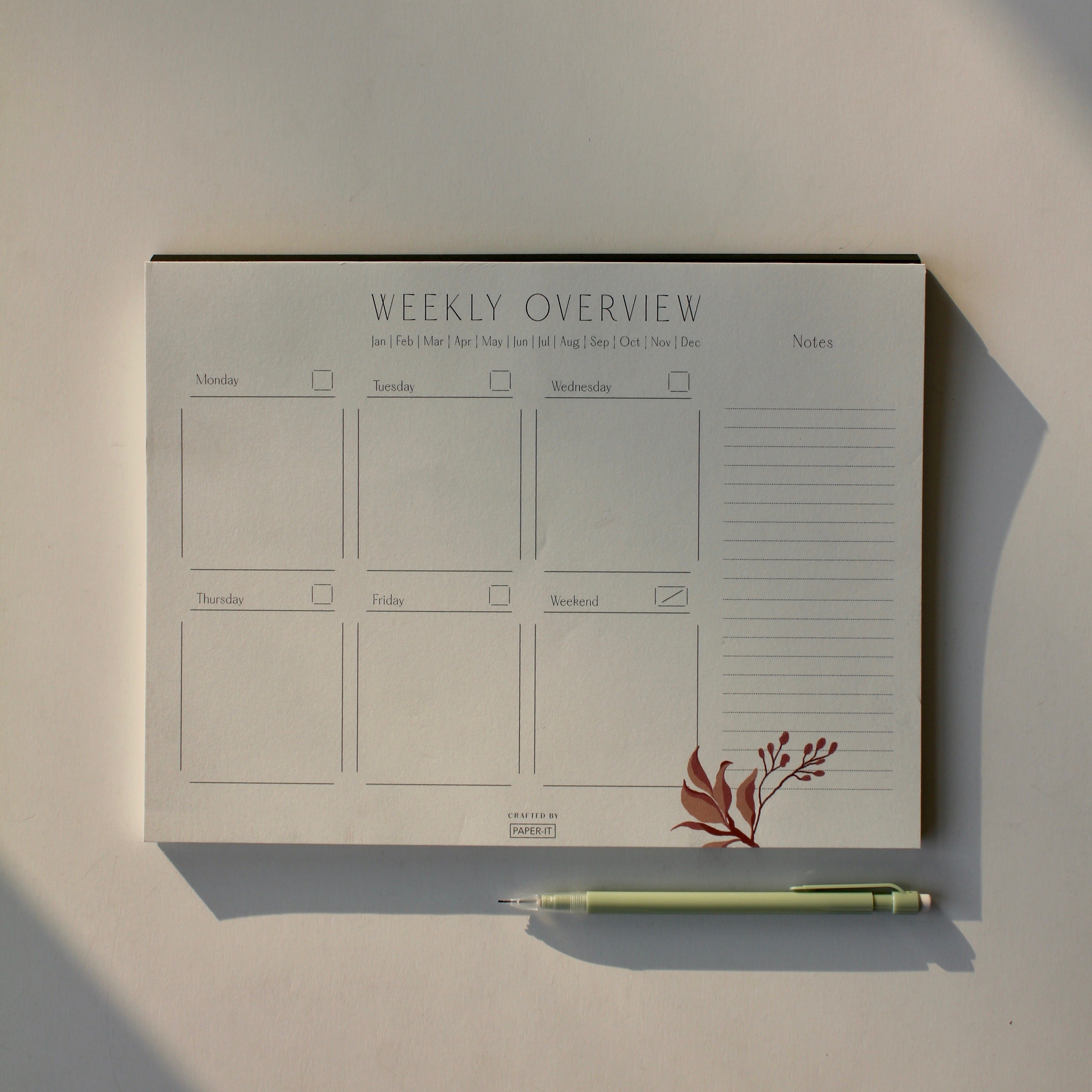 Gardenia weekly planner