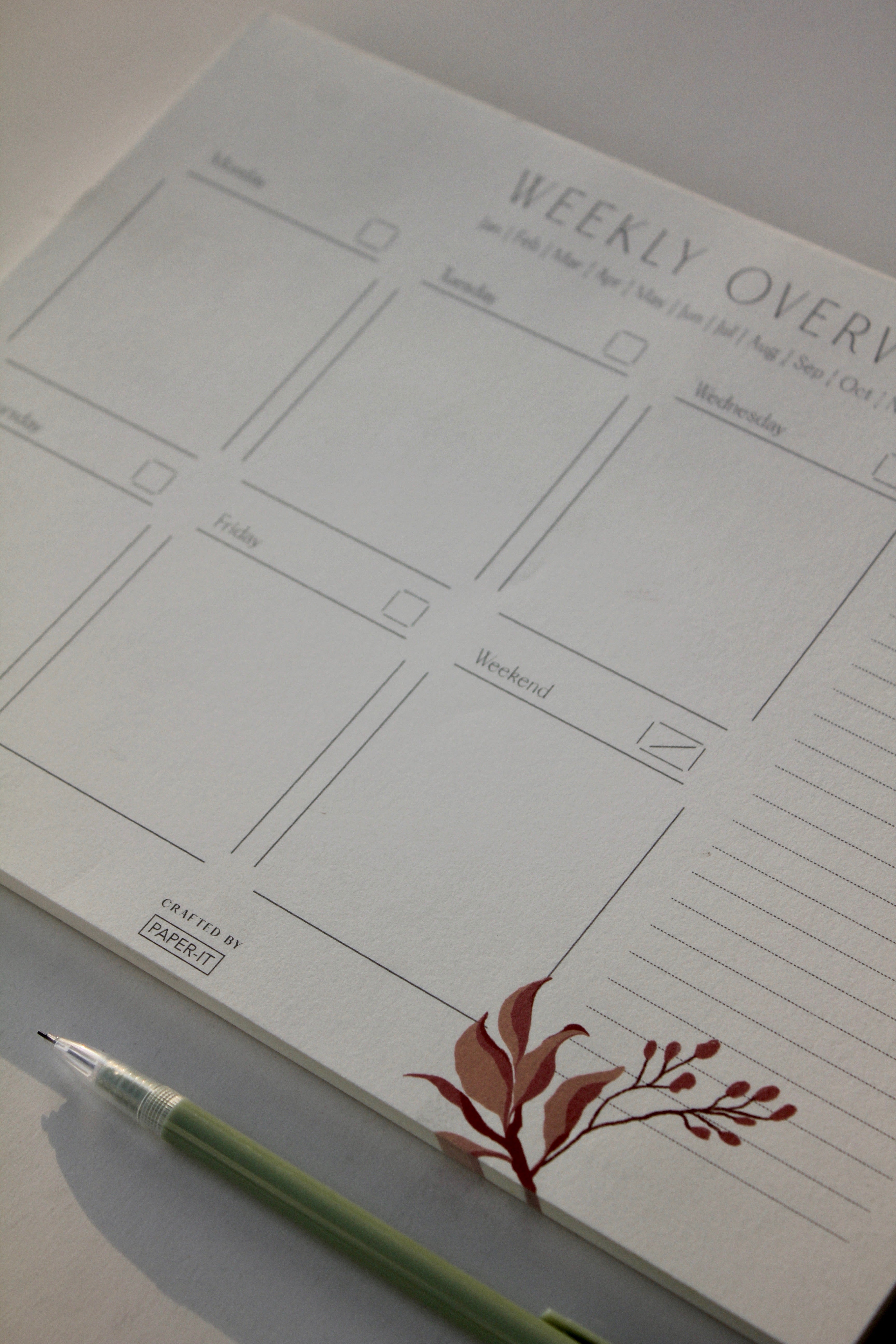 Gardenia weekly planner