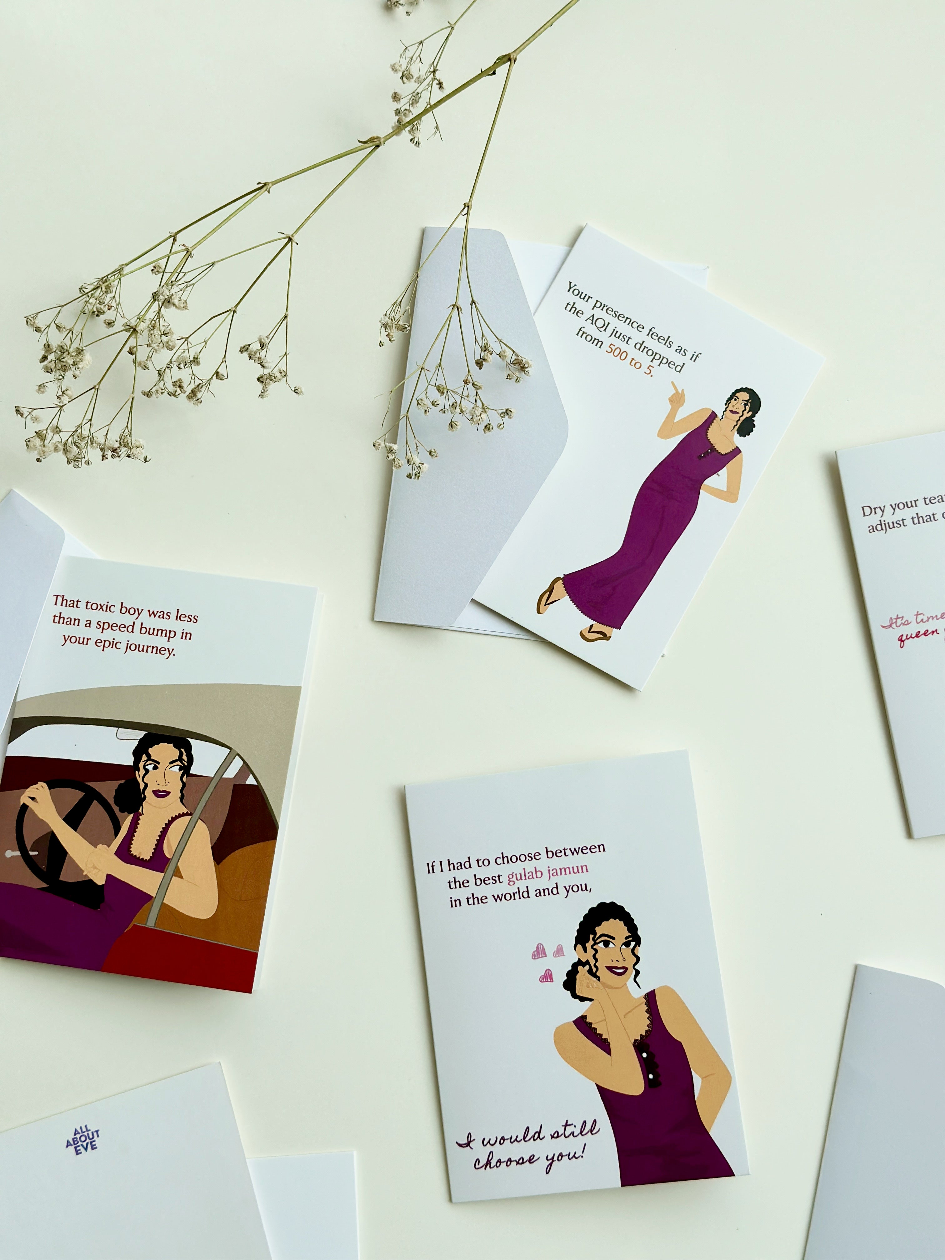 Aunty eve cards <br/> set of 5