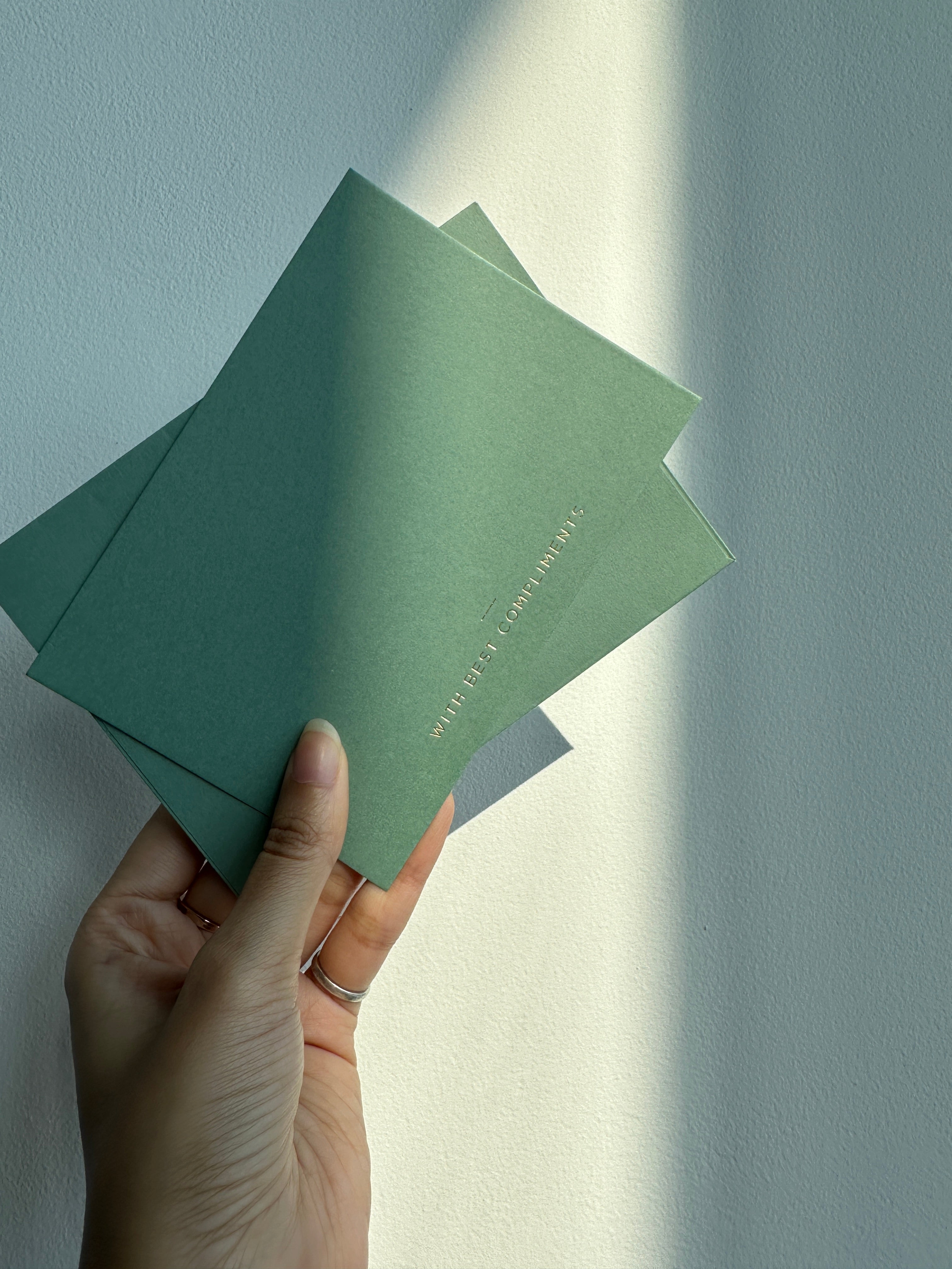 Green With best compliment cards (foiled) set of 5