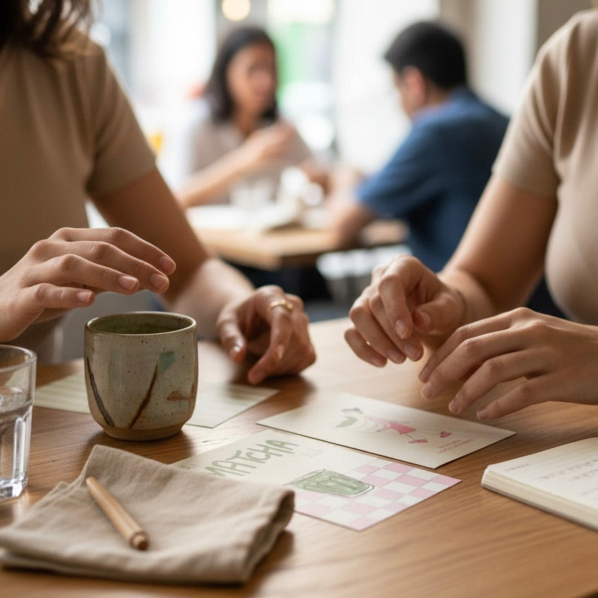 Matcha mood note cards (set of 8 note cards)