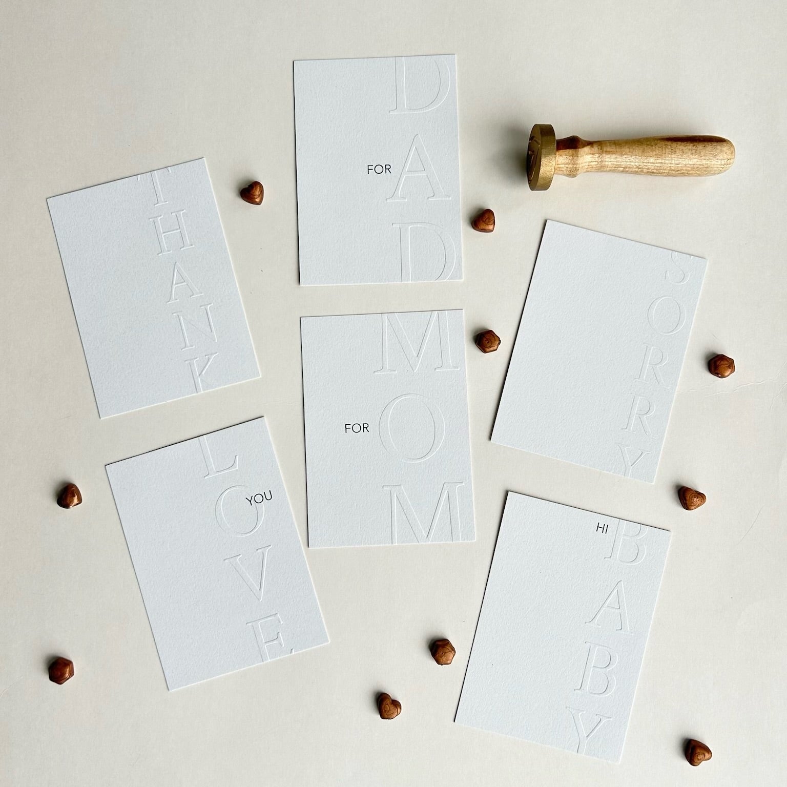 Affection embossed note cards | Set of 6