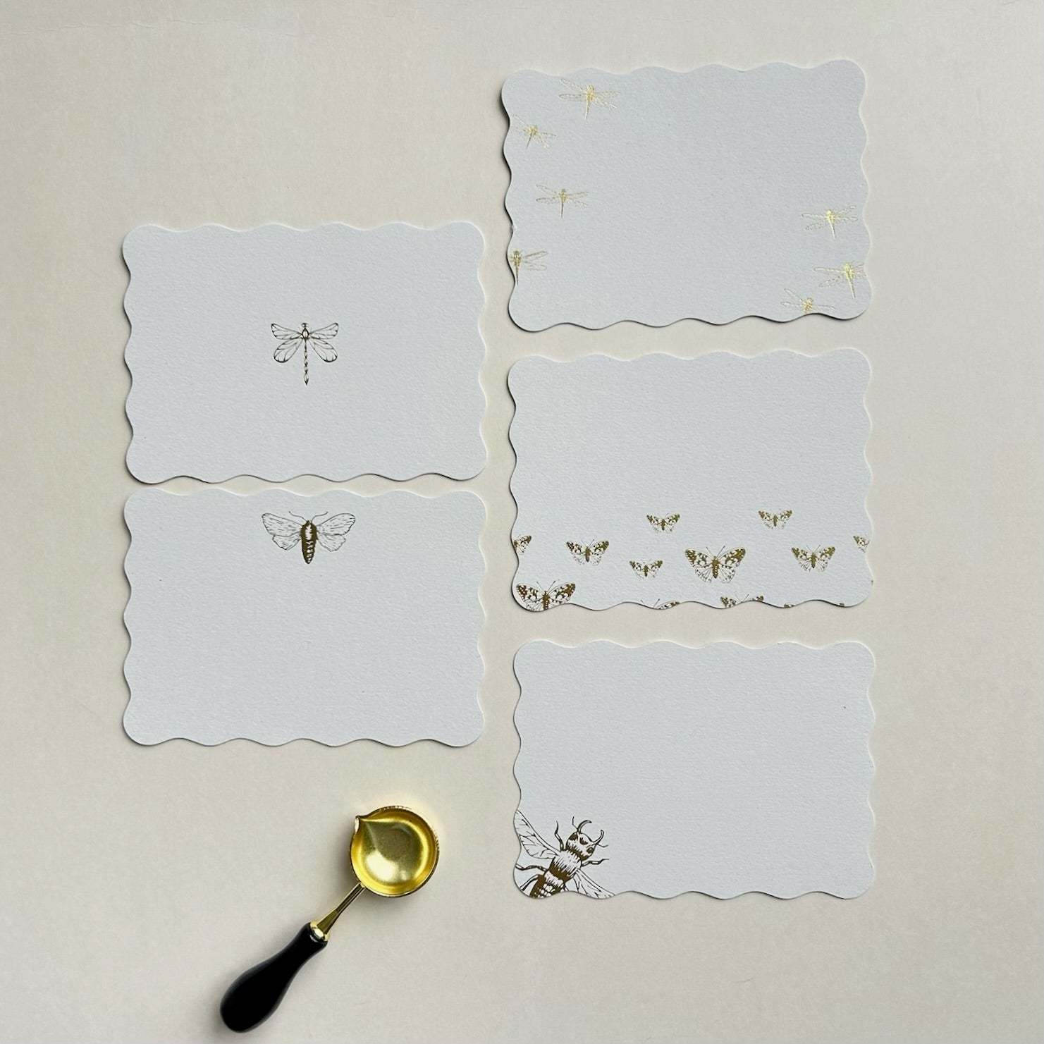 Insects foiled note cards | Set of 5