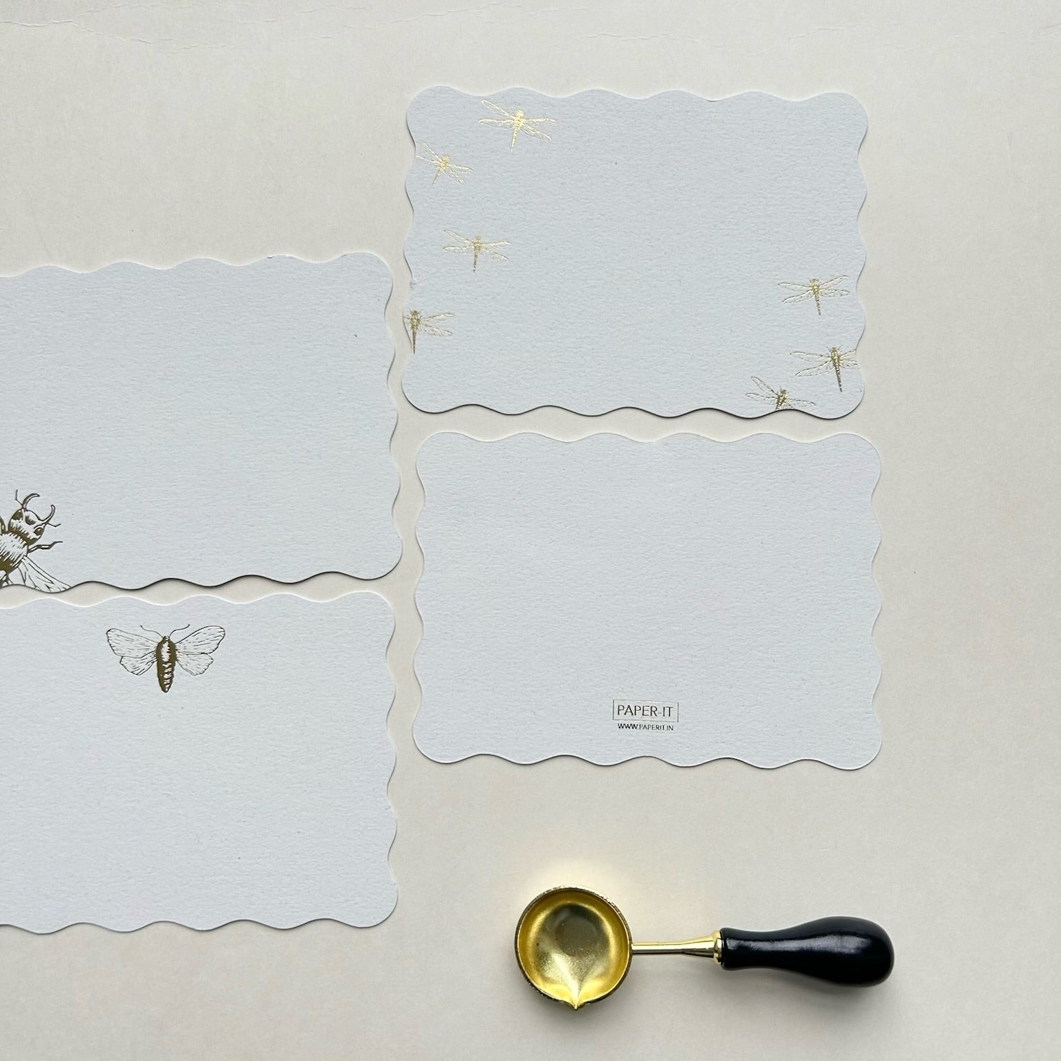 Insects foiled note cards | Set of 5